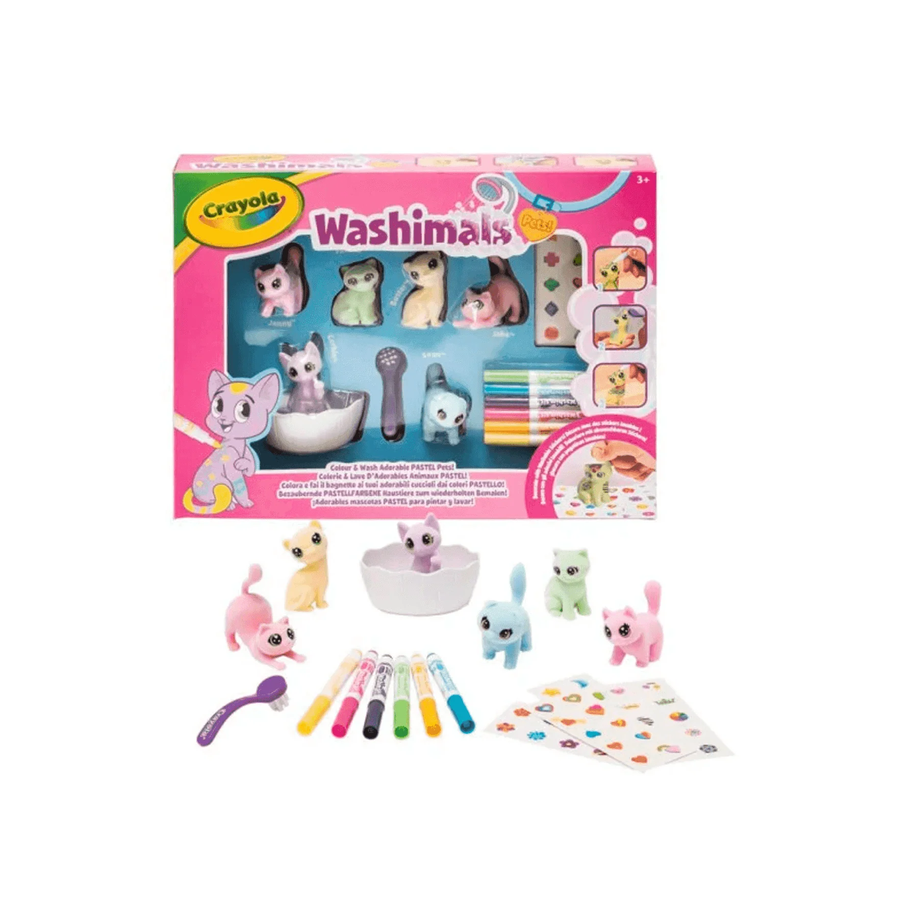 Crayola Washimals Pets Nueva Bañera 6 Mascotas Colores Pastel
