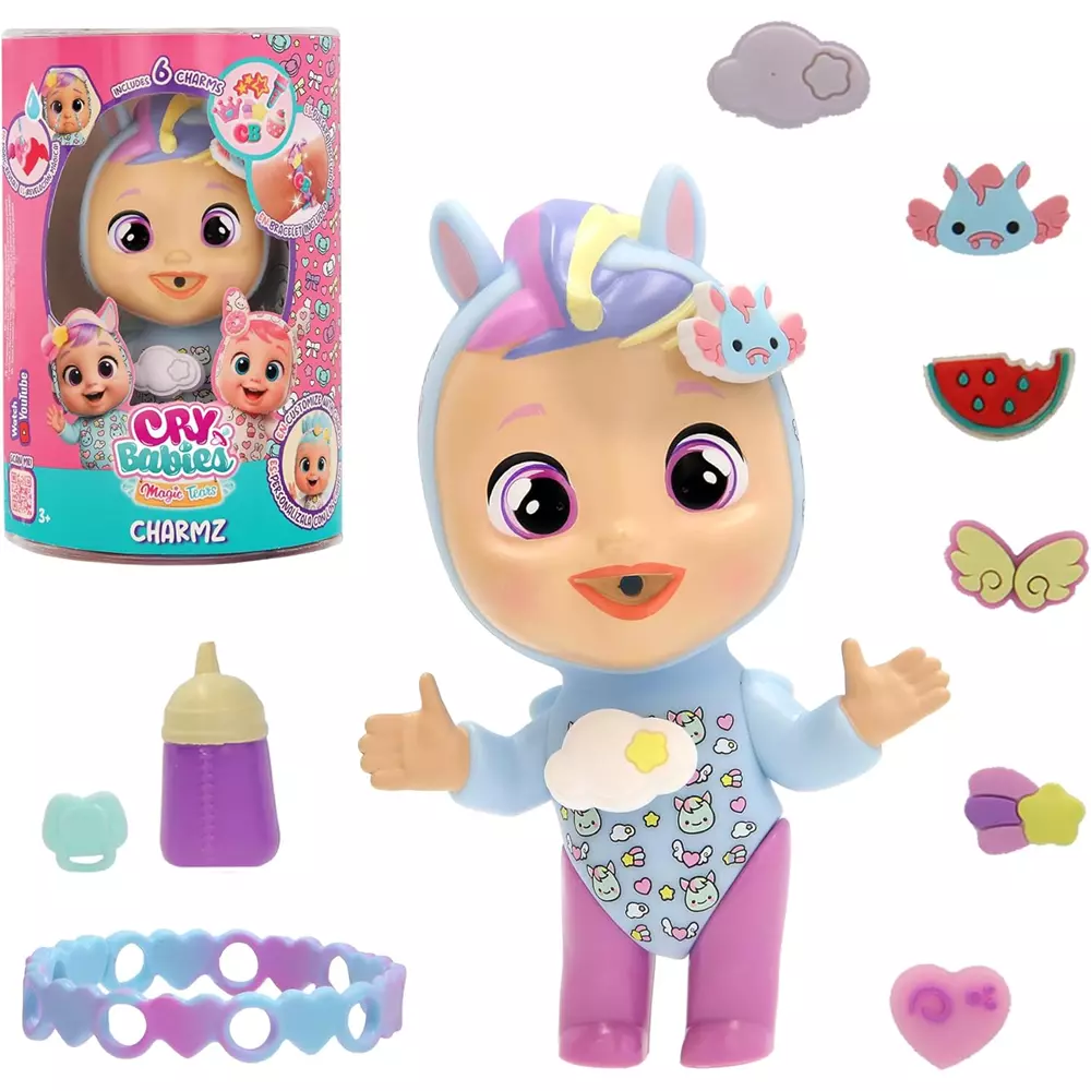 Cry Babies Magic Tears Charmz Muñeca Coleccionable Jenna con Pins Personalizables