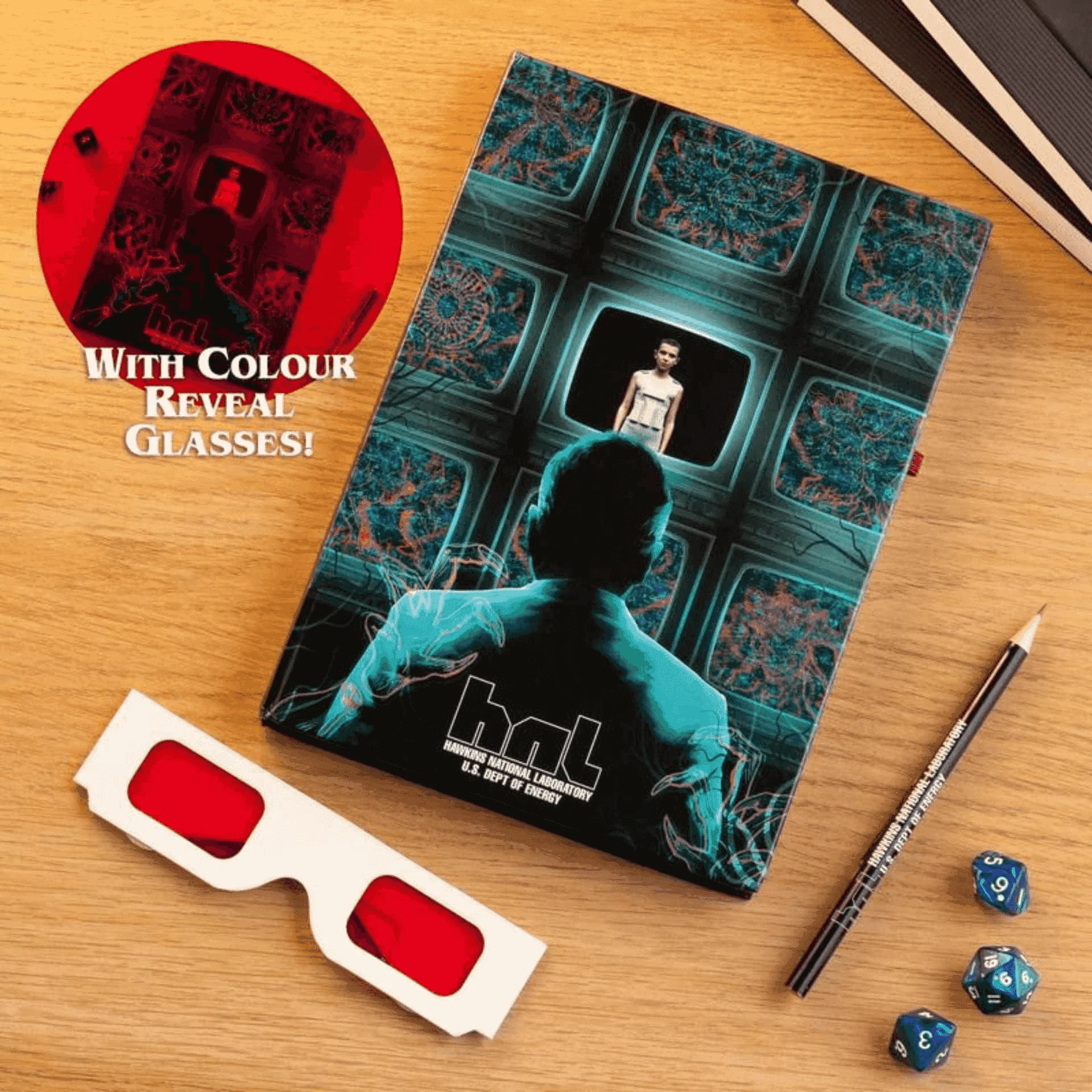 Cuaderno A5 Stranger Things Hawkins Lab con Lápiz y Gafas