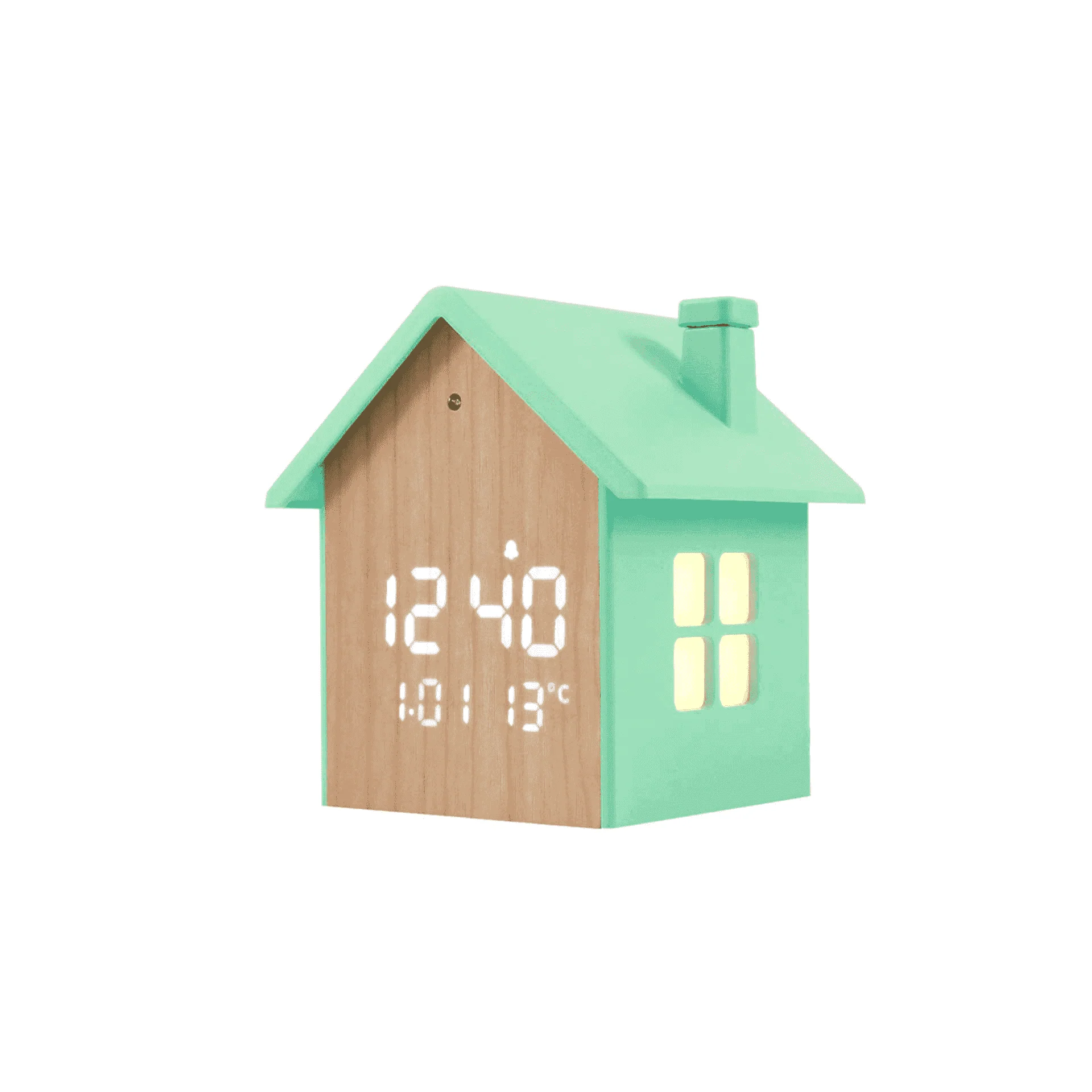 Despertador Casita Verde Pastel