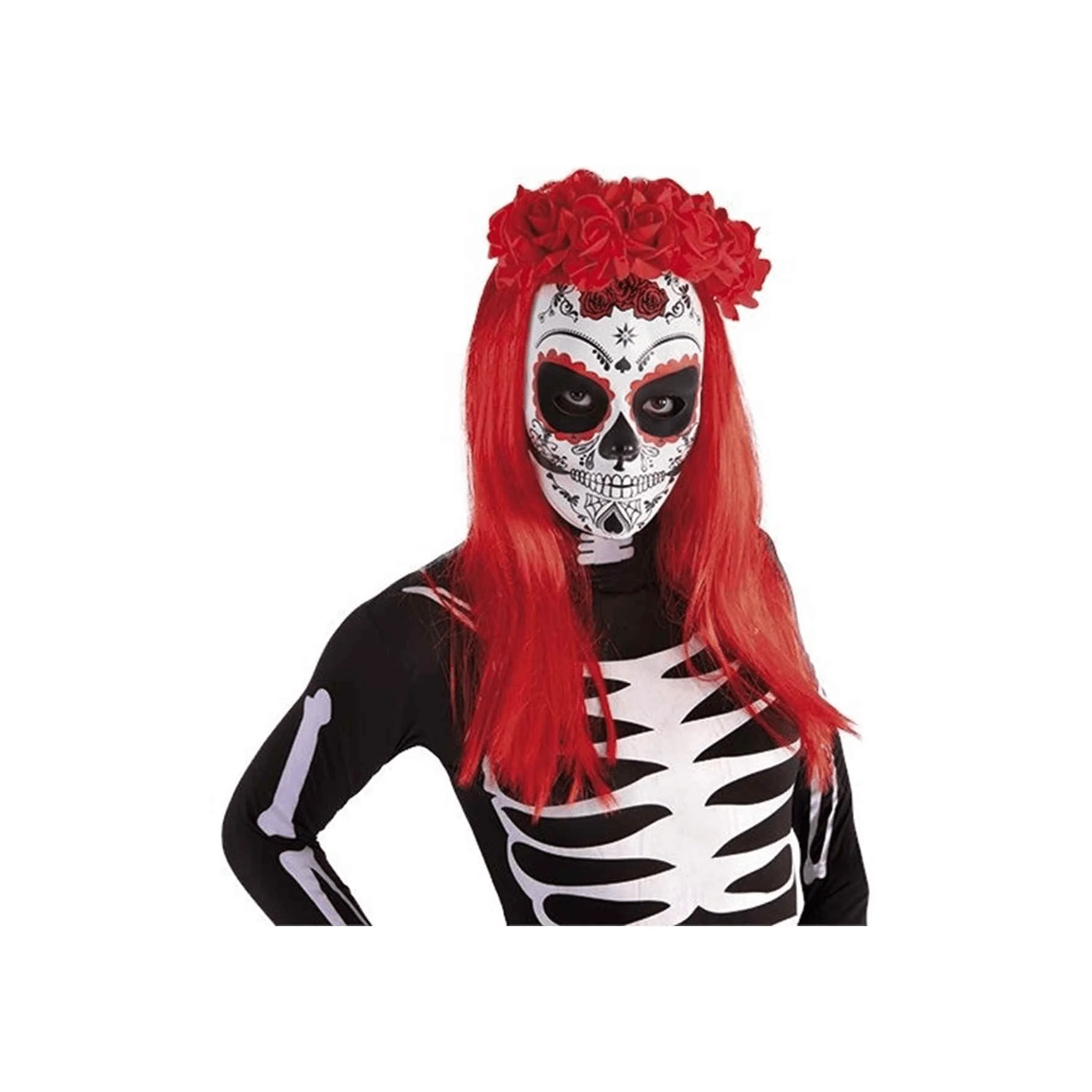 Diadema Katrina Rosas Rojas El Toque Final para tu Disfraz del Día de los Muertos