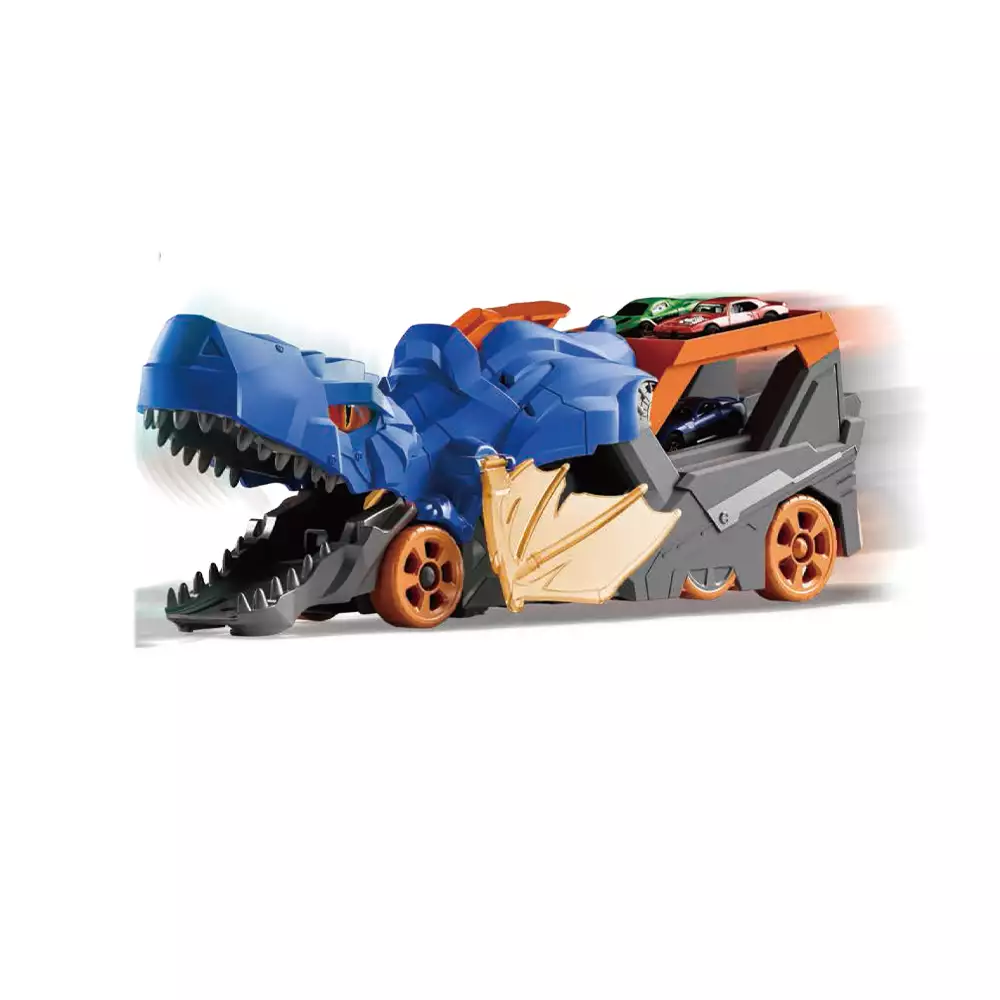 Dino Lanzador con Coche de Metal Surtido