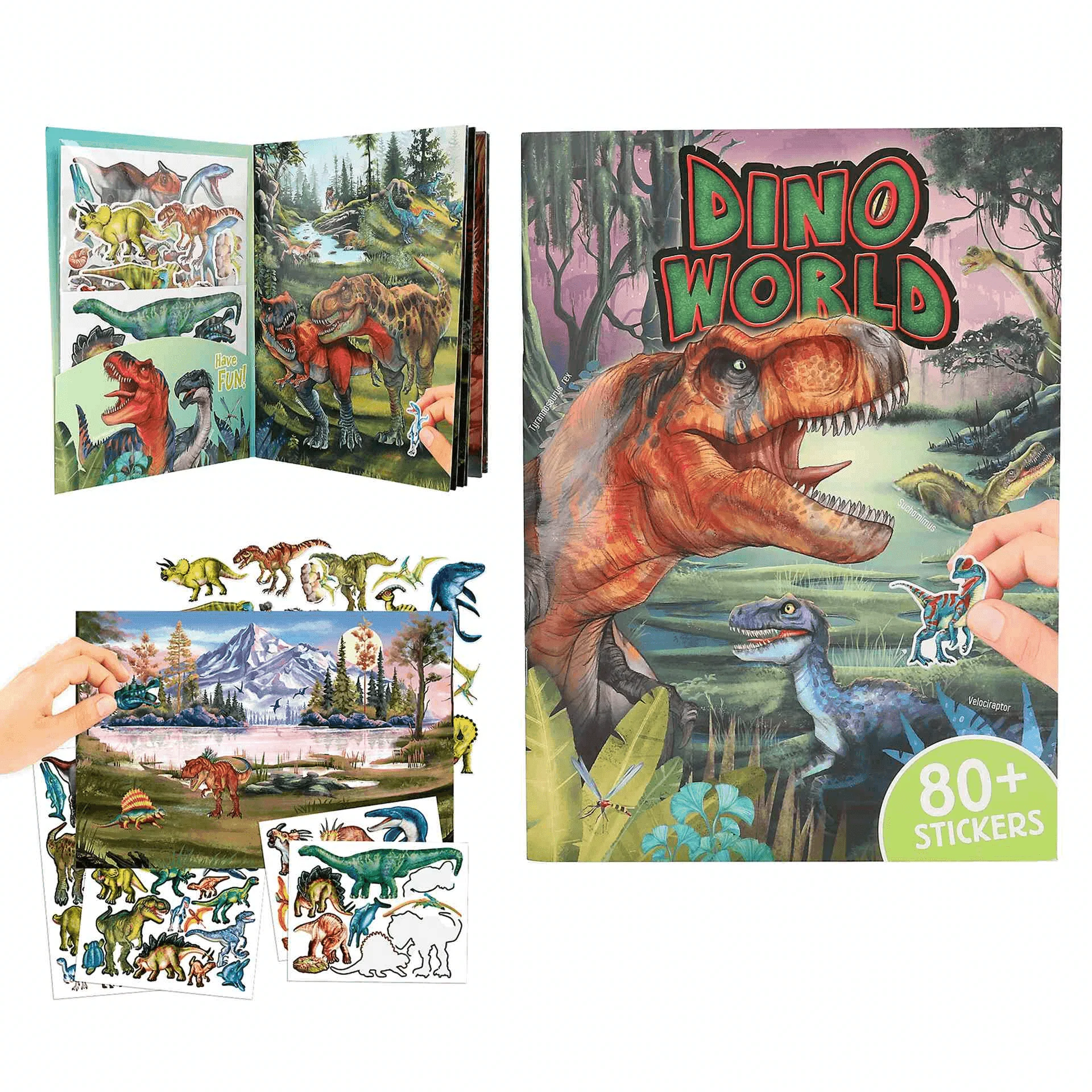 Dino World Con Pegatinas En Relieve