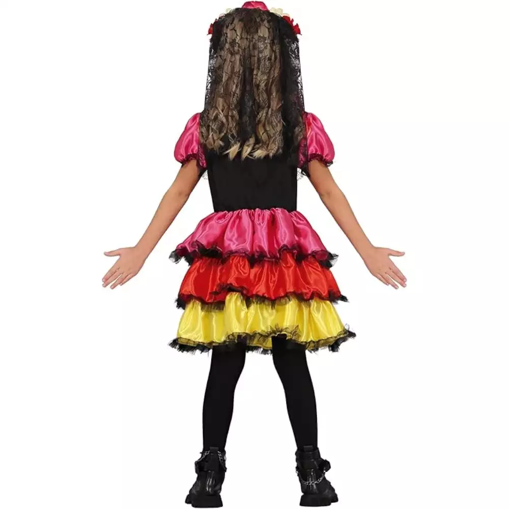 Disfraz Catrina con Falda de 3 Colores Infantil T. 7-9 - Image 3