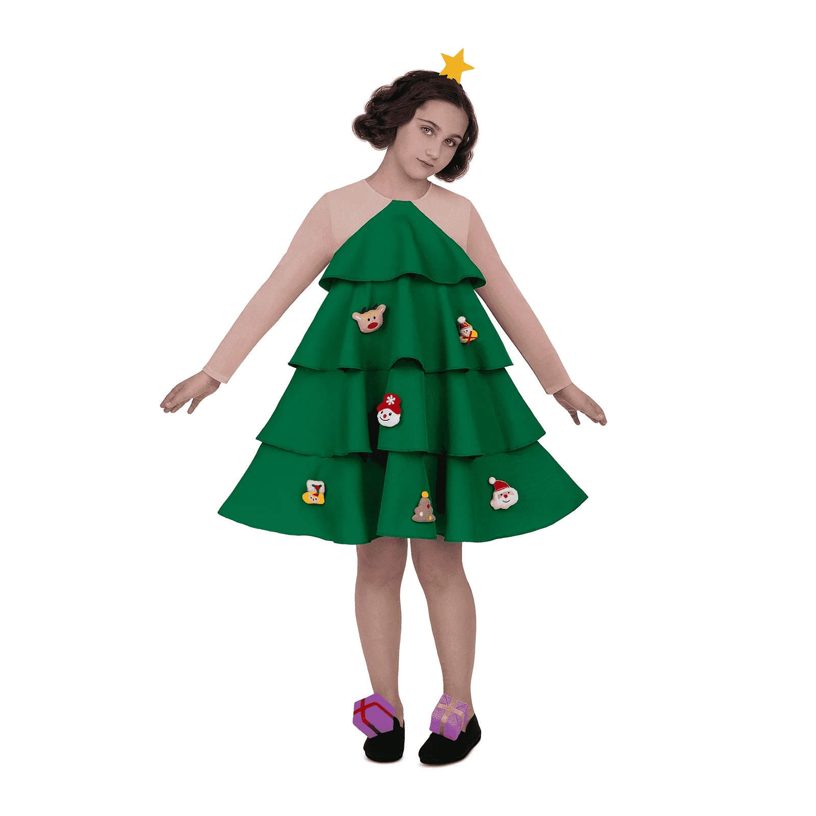 Disfraz de Arbolito de navidad de luxe 7-9 años infantil