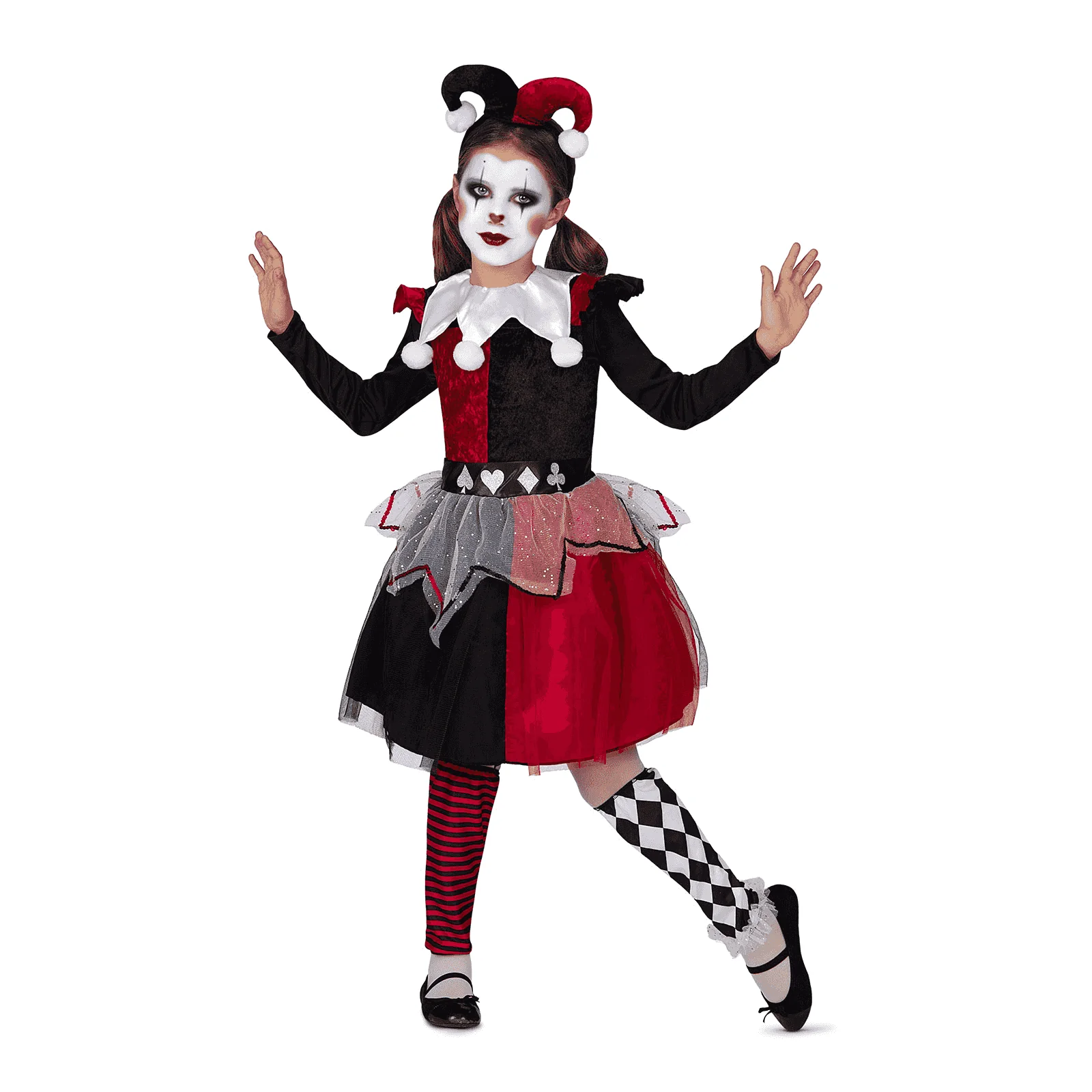 Disfraz de Arlequina roja 5-6 años infantil