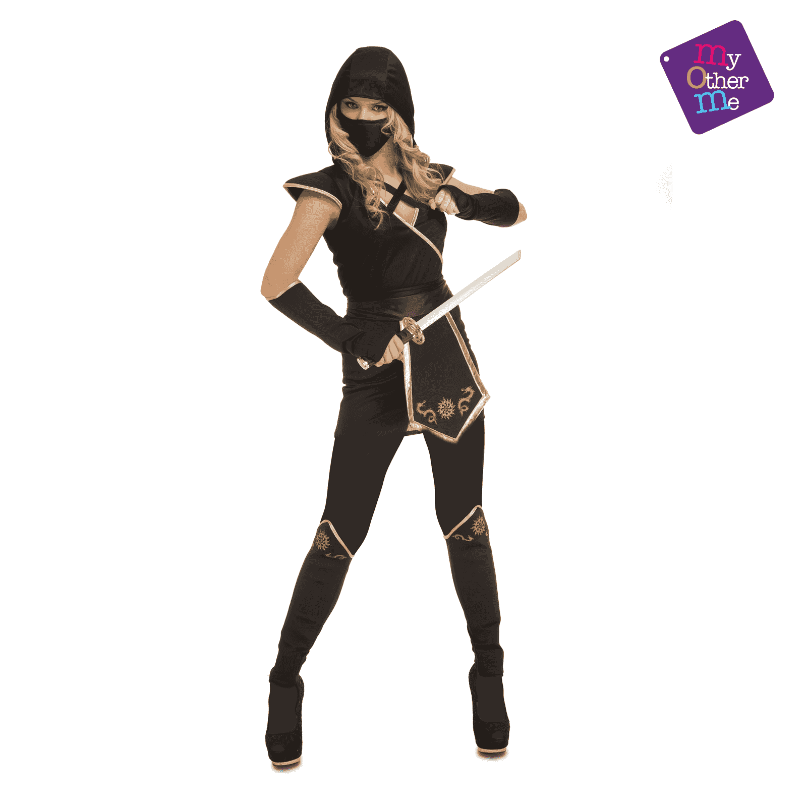 Disfraz de Black ninja adulto talla S