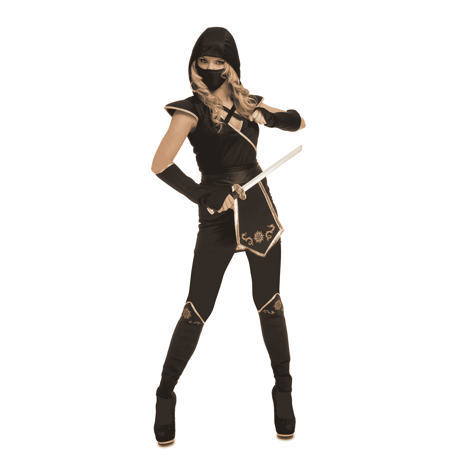 Disfraz de Black ninja adulto talla XXL