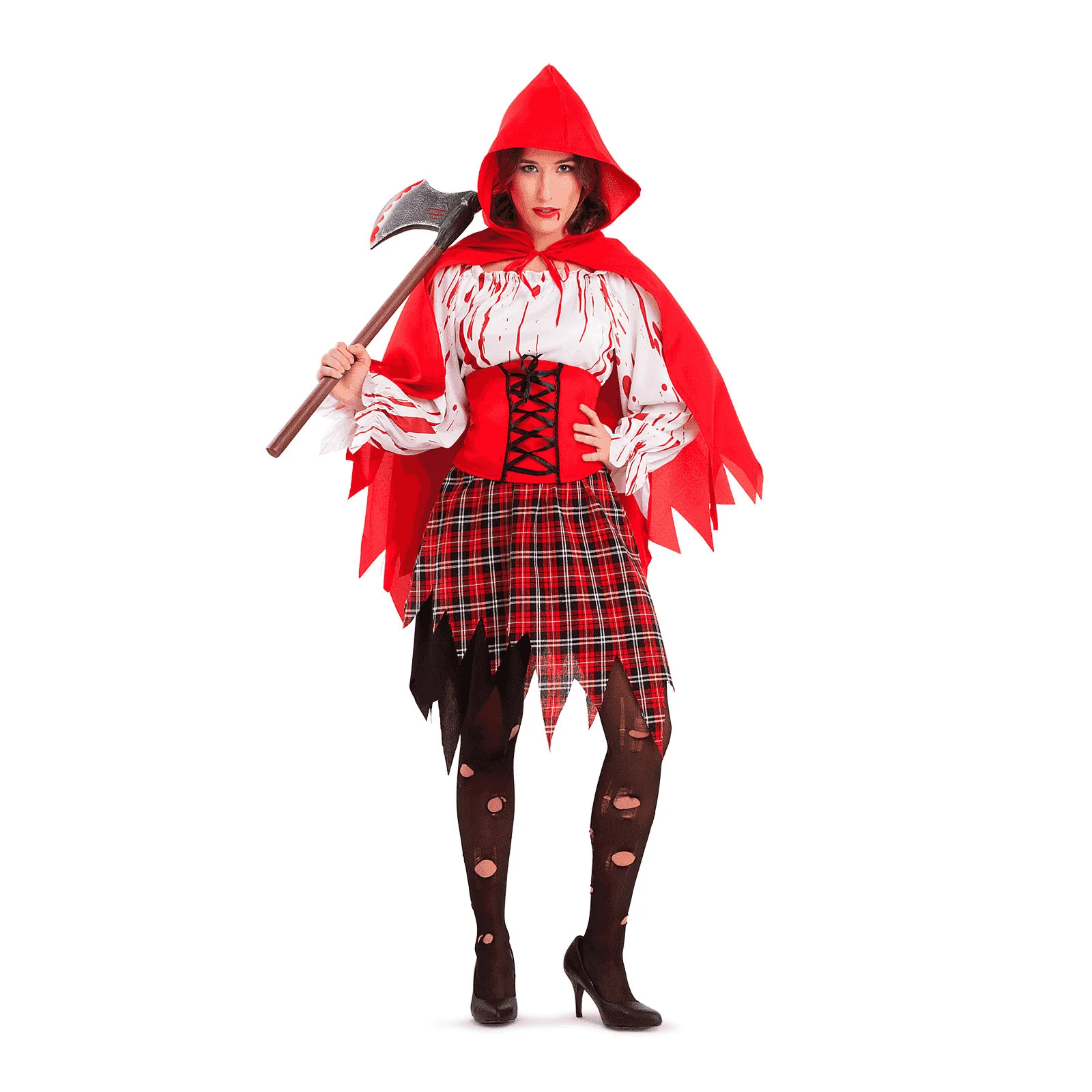Disfraz de Caperucita roja ensangrentada adulto talla XL