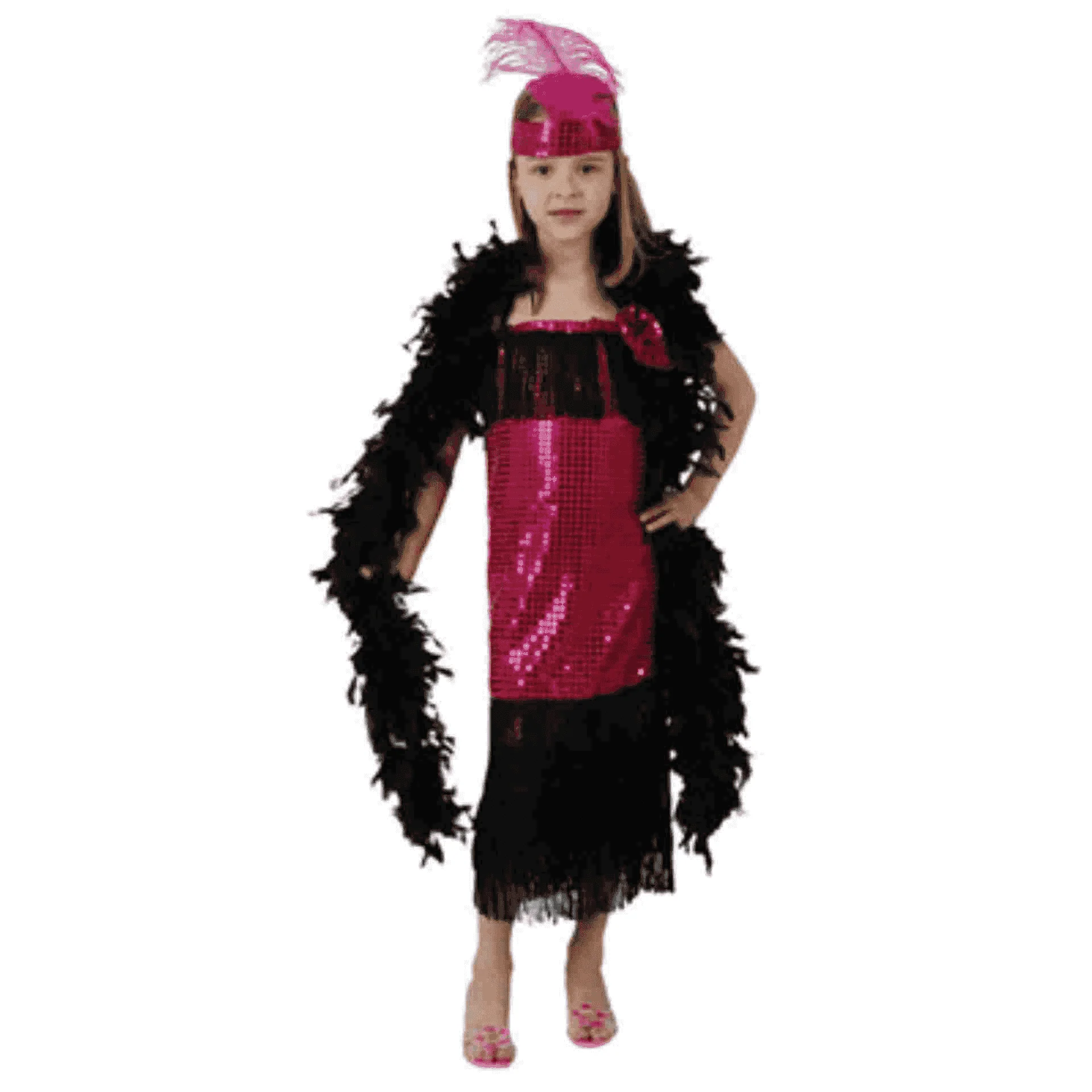 Disfraz De Charleston Niña 5-6 Fucsia