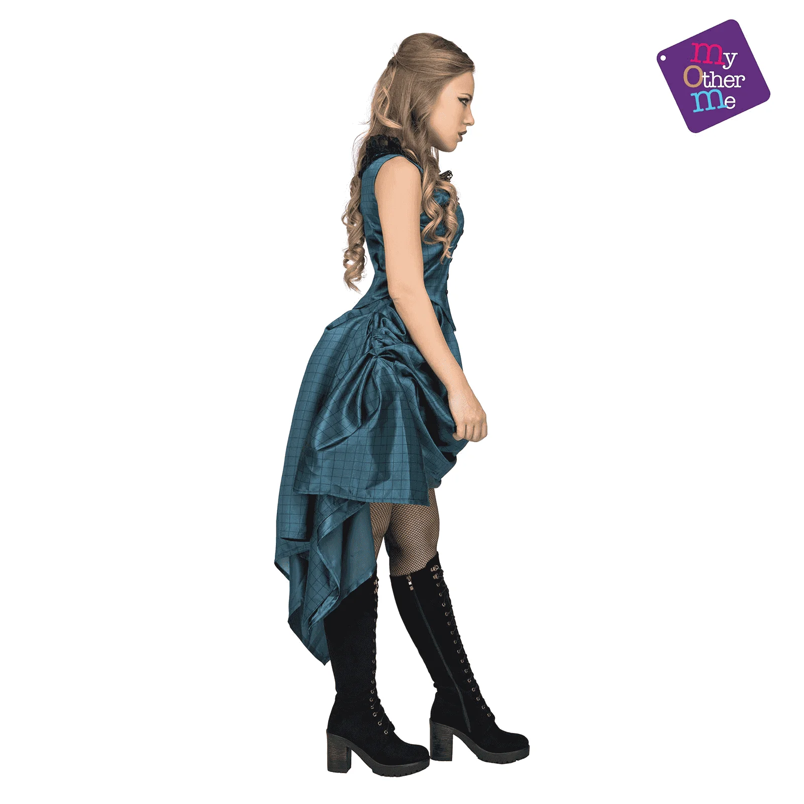 Disfraz de Chica saloon azul adulto talla ML - Image 2