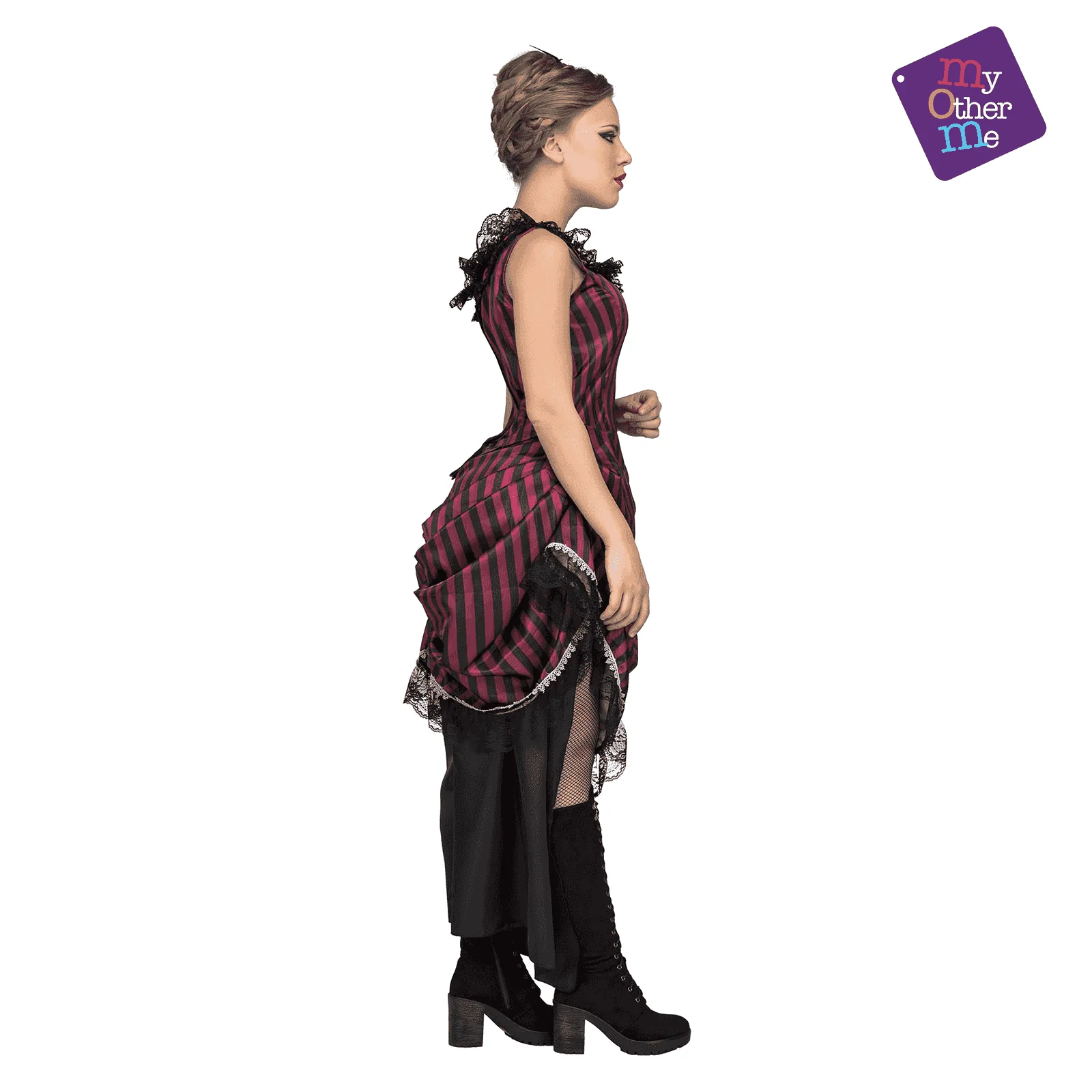 Disfraz de Chica saloon rosa adulto talla ML - Image 2
