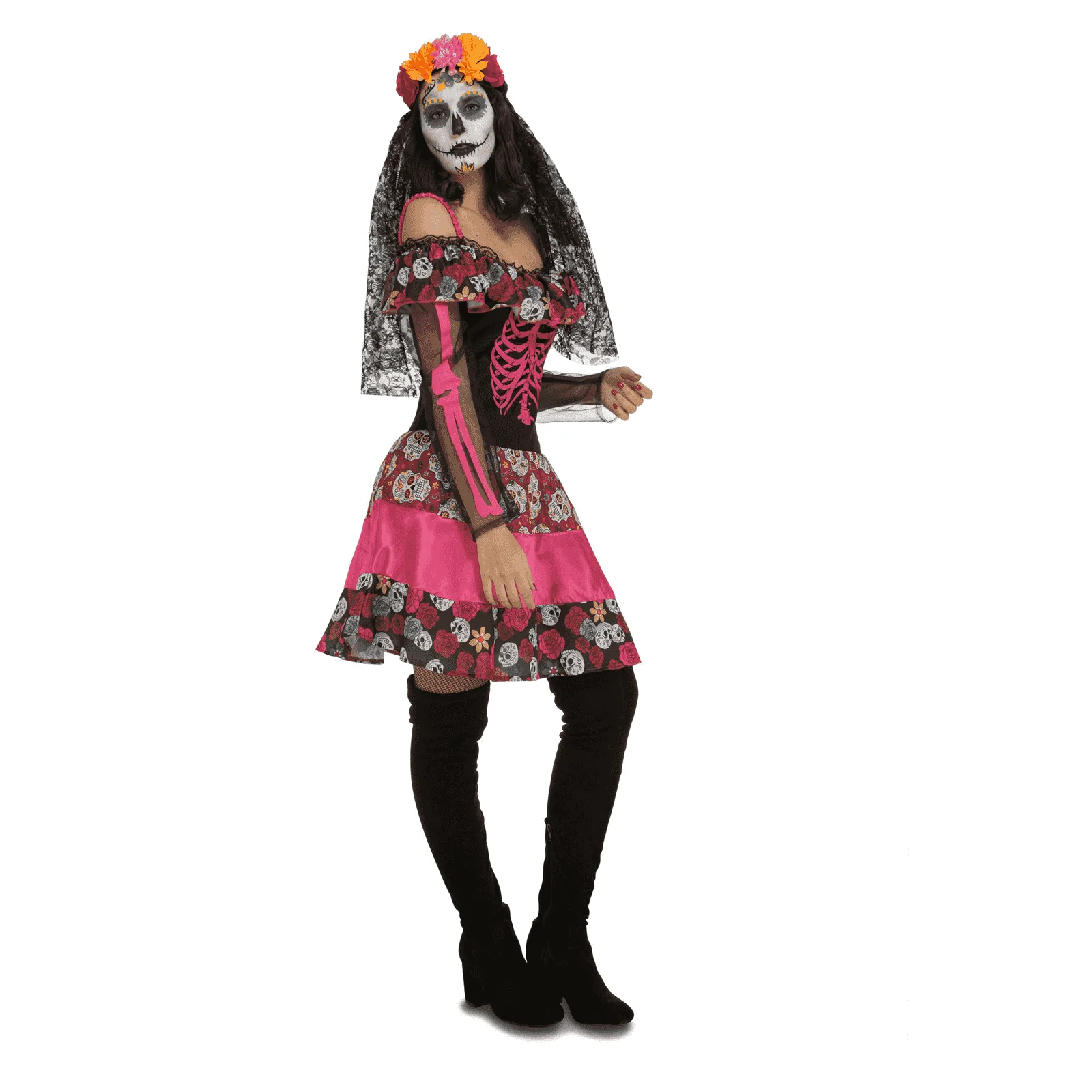 Disfraz de Día de los muertos adulto talla XXXL