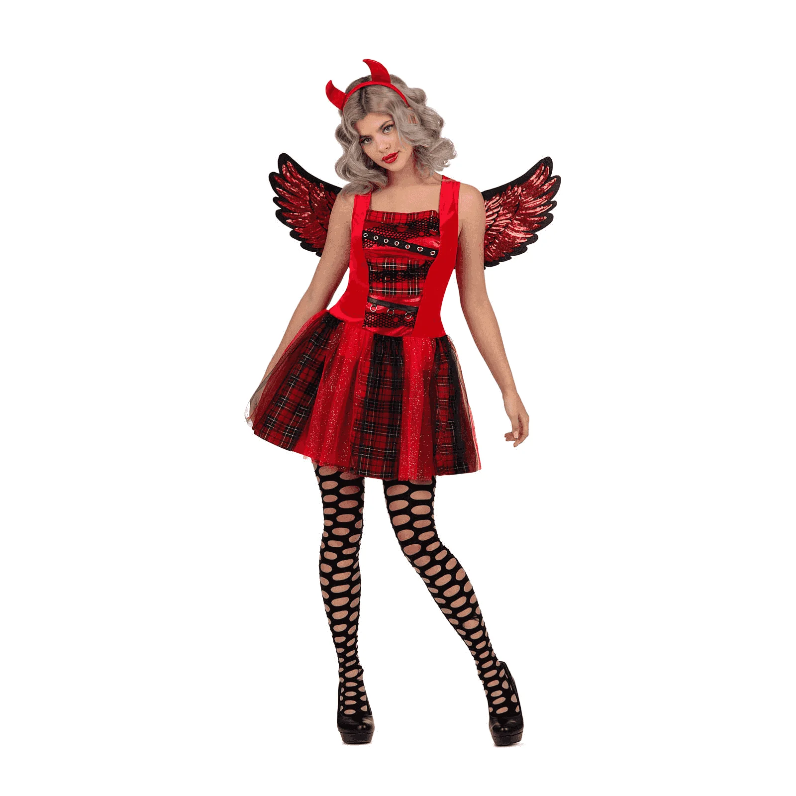 Disfraz de Diablesa punk adulto talla ML