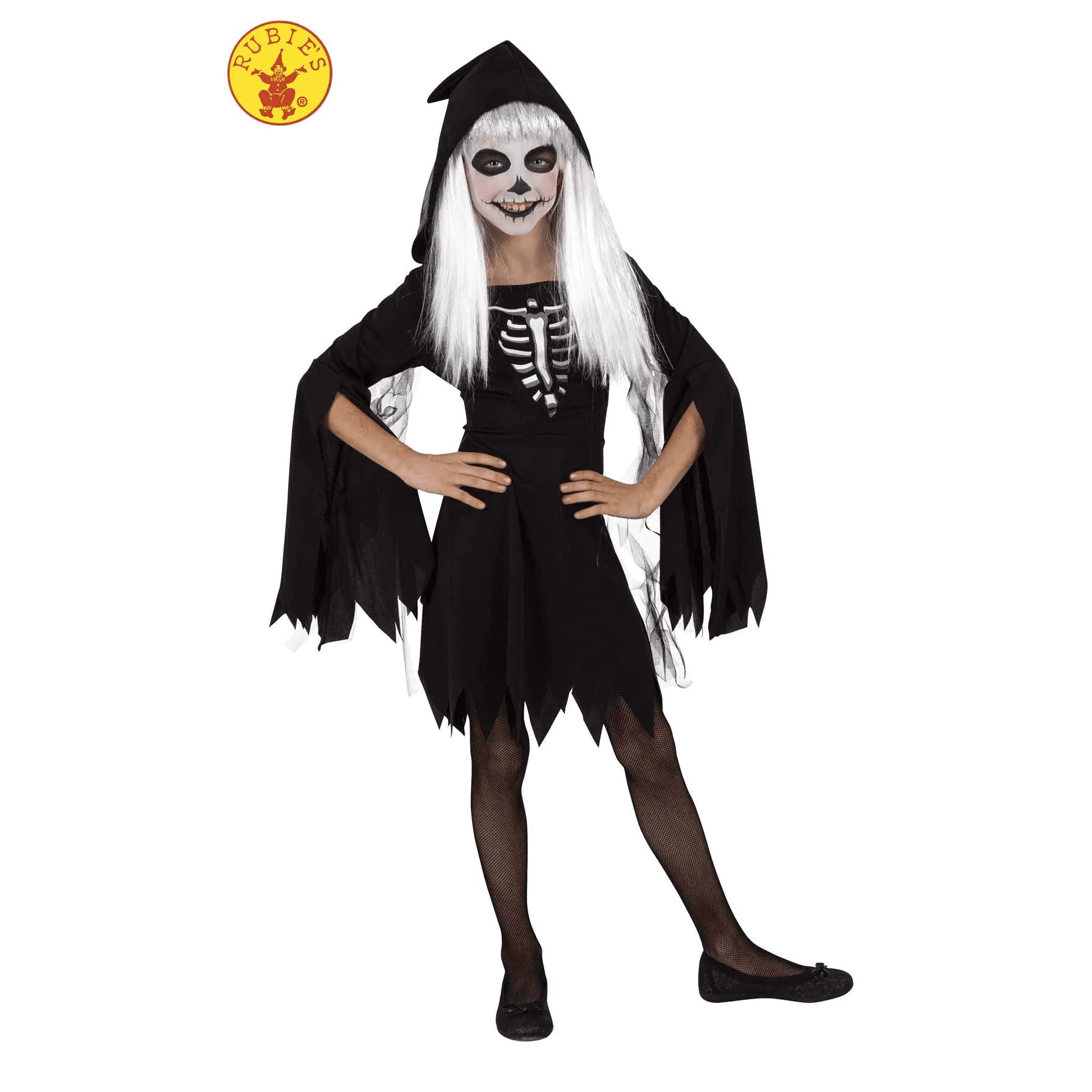 Disfraz de Esquelita Encapuchada 11-13 Años ¡Un Look Terroríficamente Perfecto para Halloween!