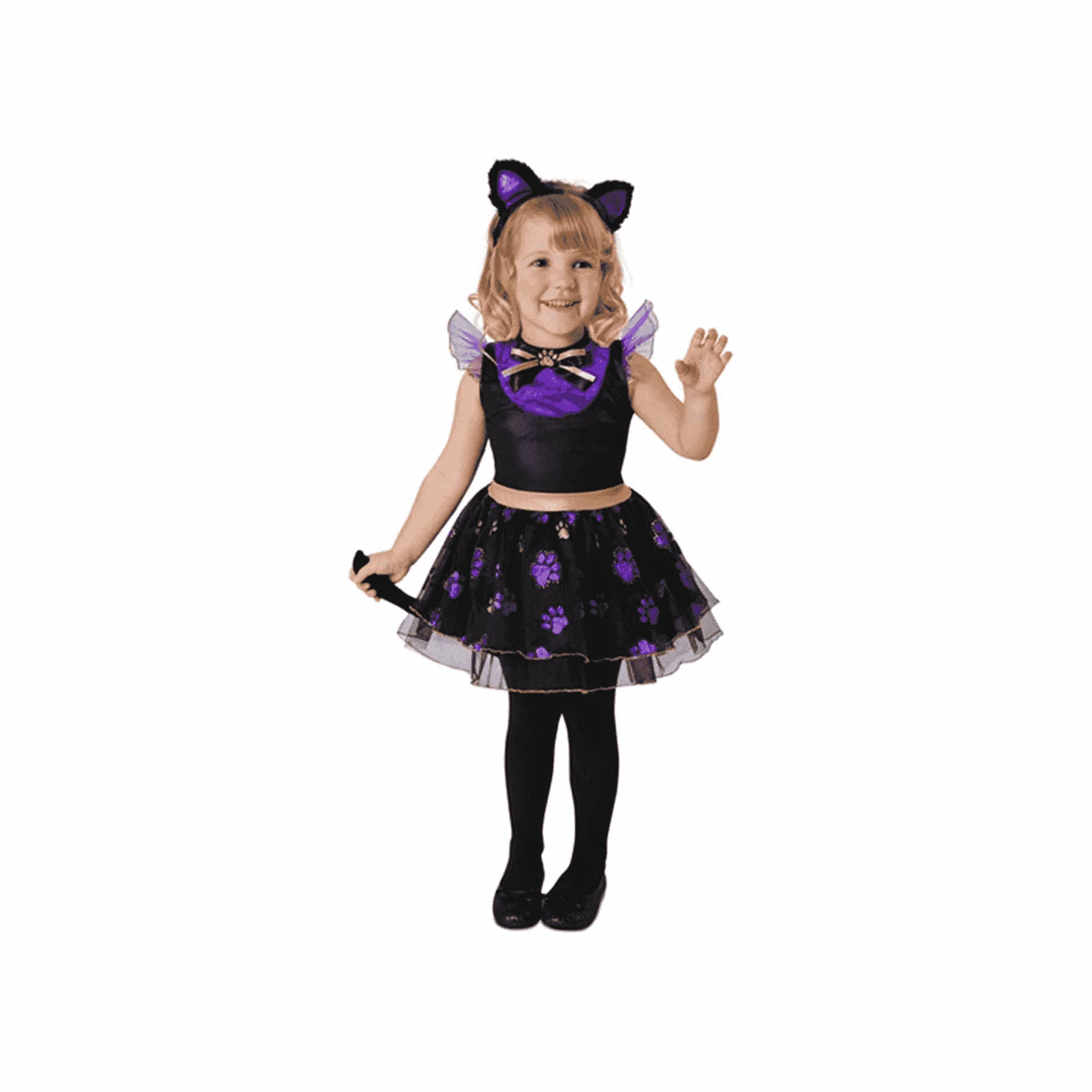 Disfraz de Gatita violeta 3-4 años infantil