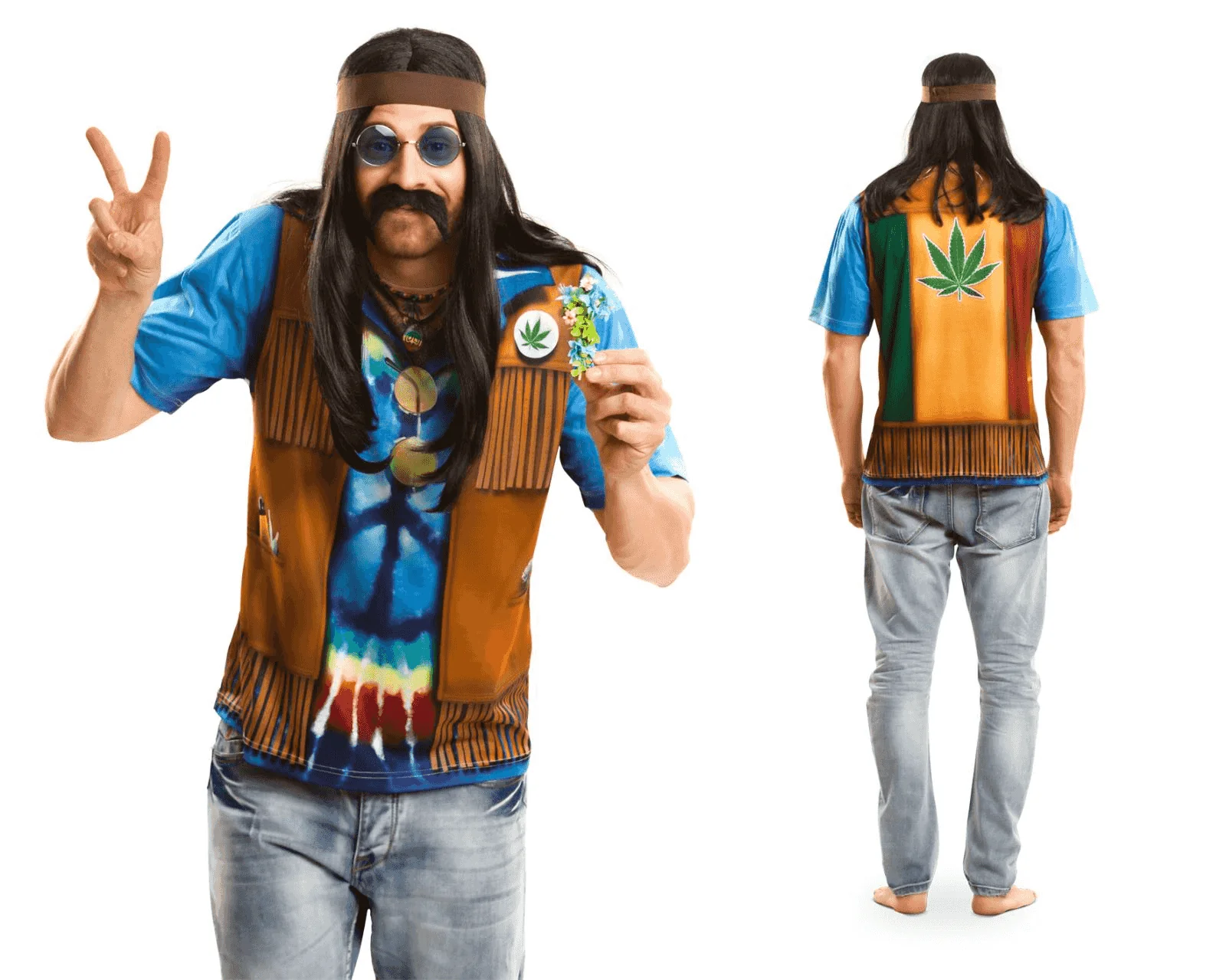 Disfraz de Hippie adulto talla S