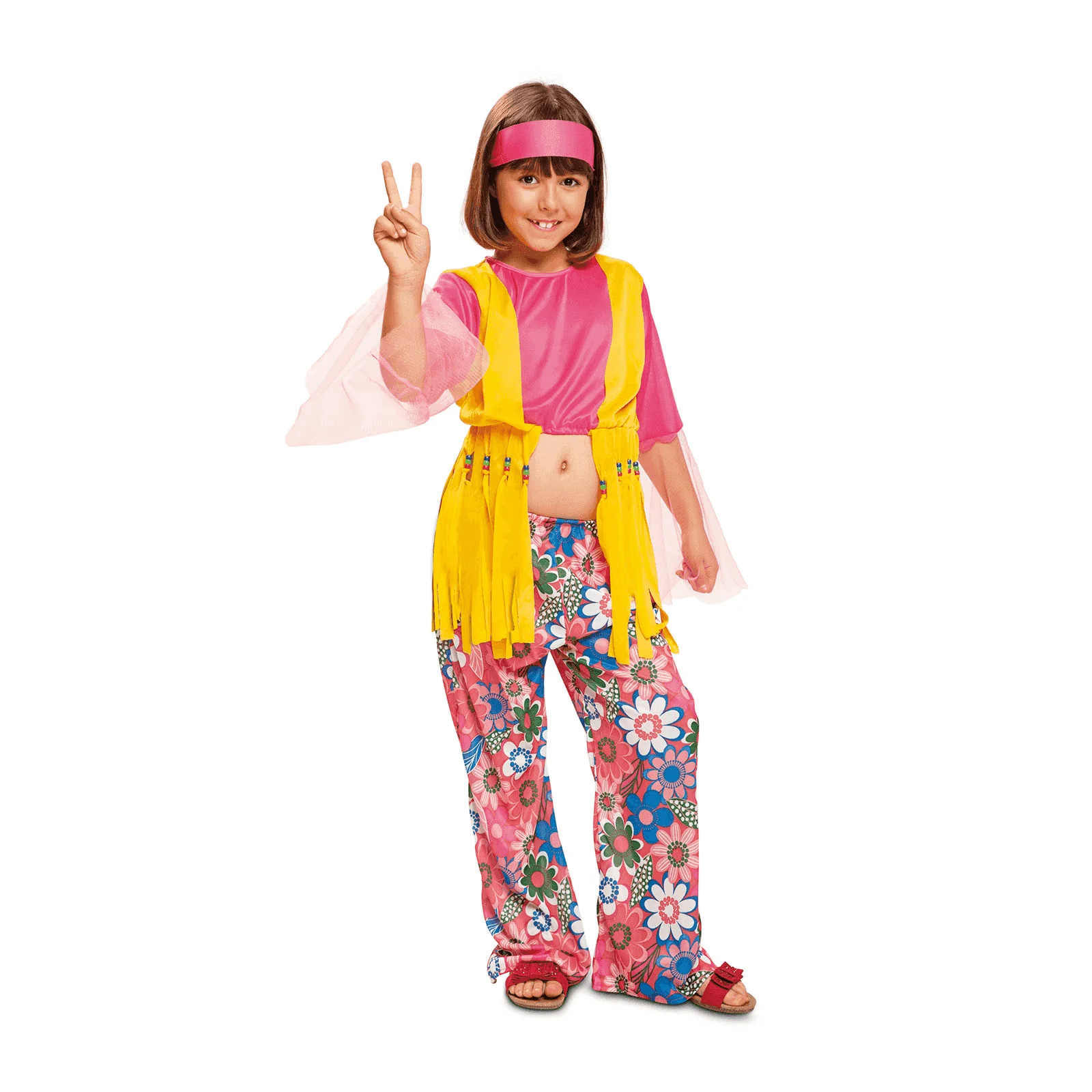 Disfraz de Hippie flower 5-6 años niña infantil