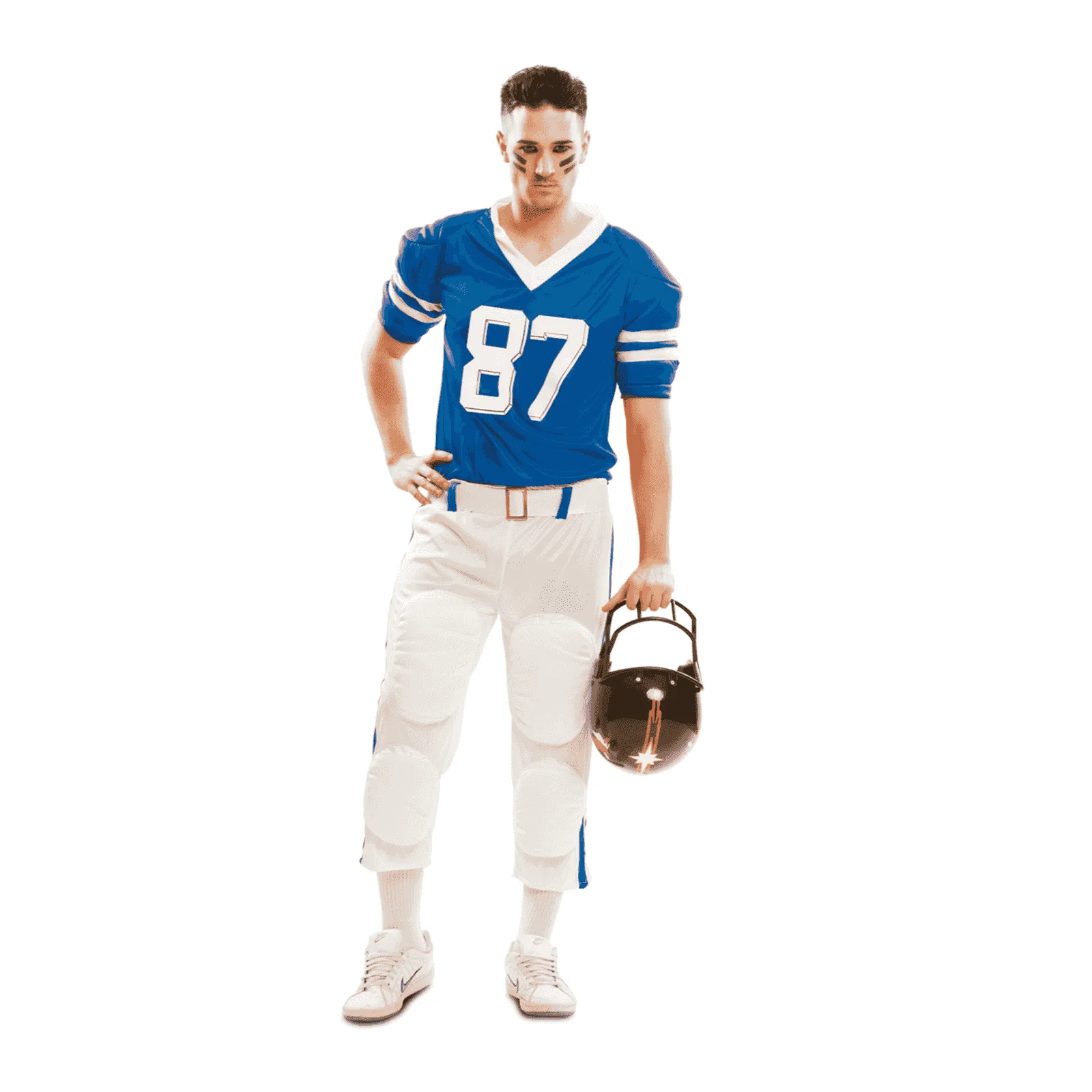 Disfraz de Jugador rugby azul adulto talla XL