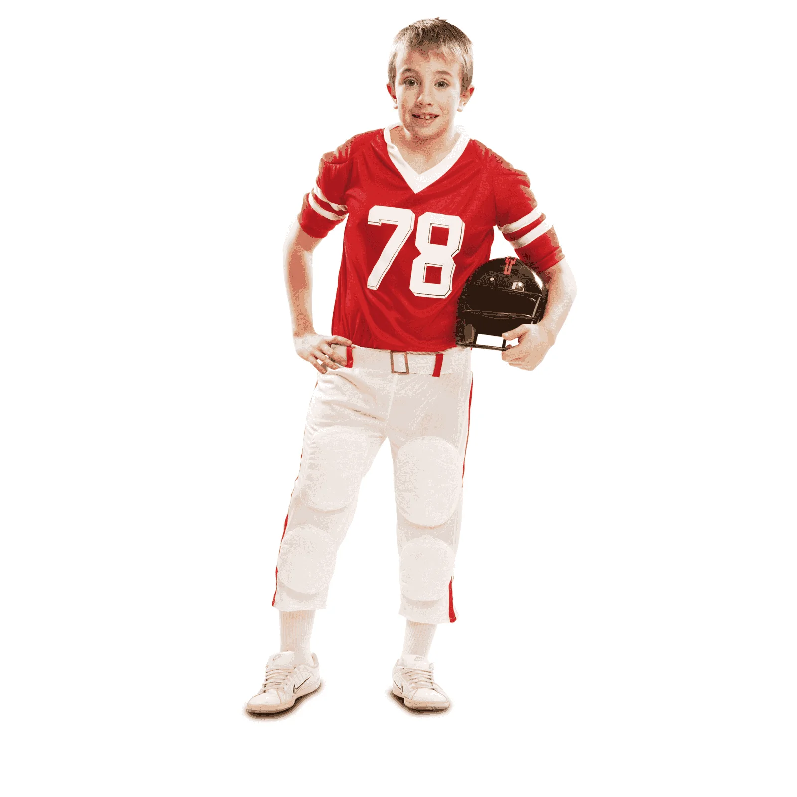 Disfraz de Jugador rugby rojo 7-9 años infantil