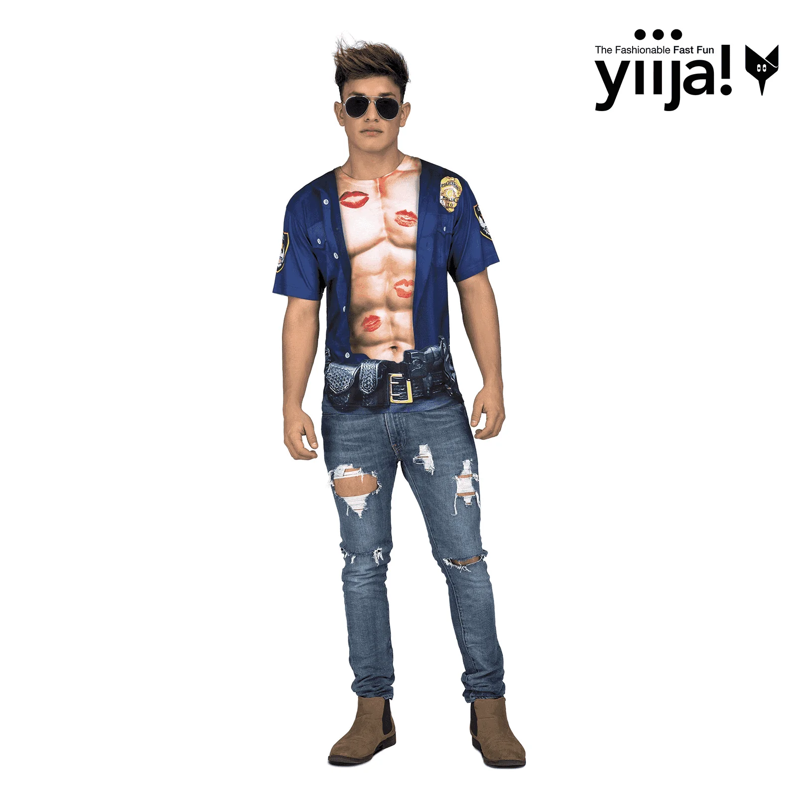 Disfraz de Muscular policeman adulto talla L
