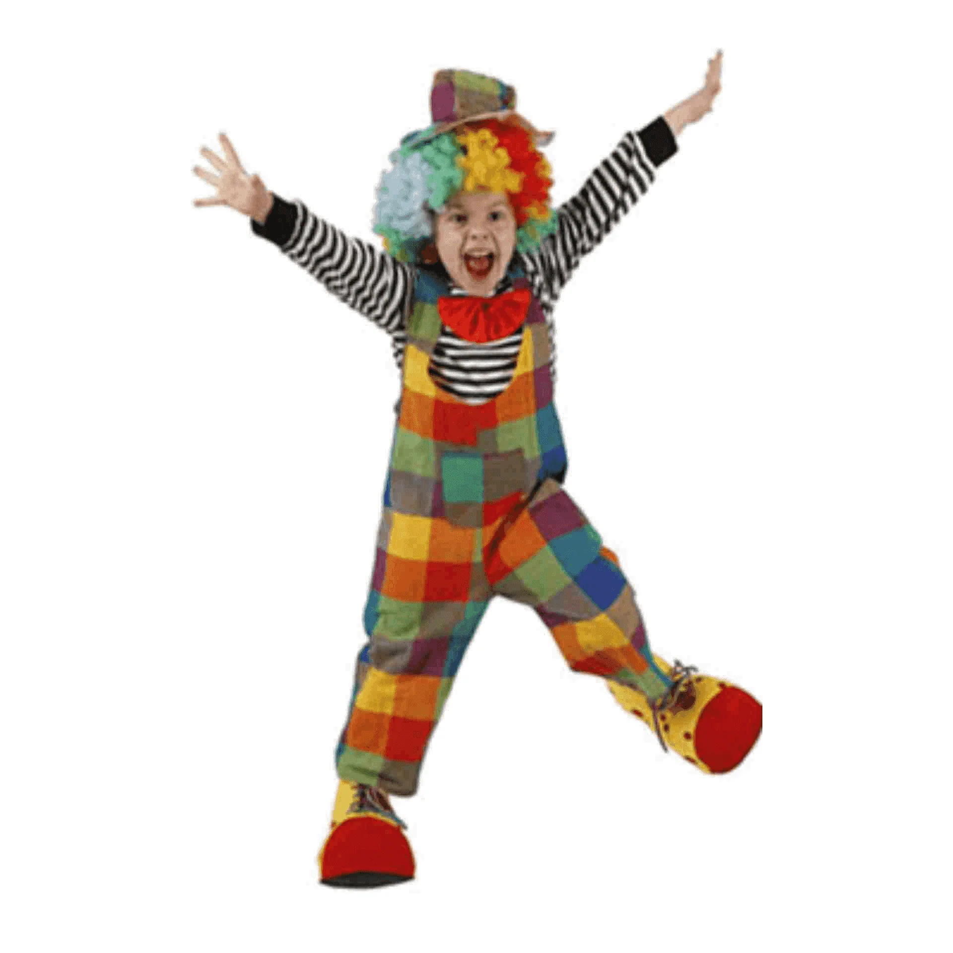 Disfraz De Payaso Cuadros 7-9 Años