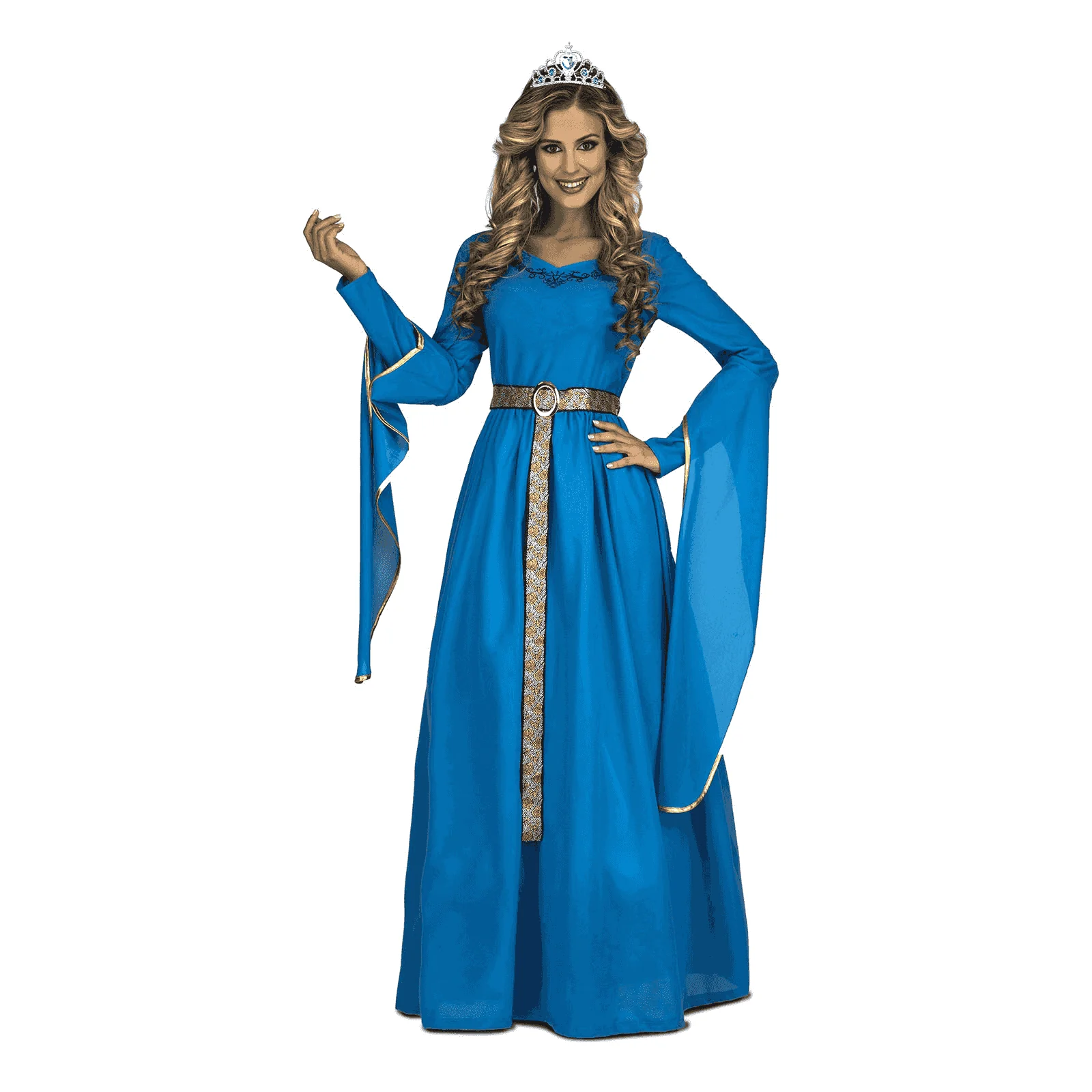 Disfraz de Princesa medieval azul adulto talla XL