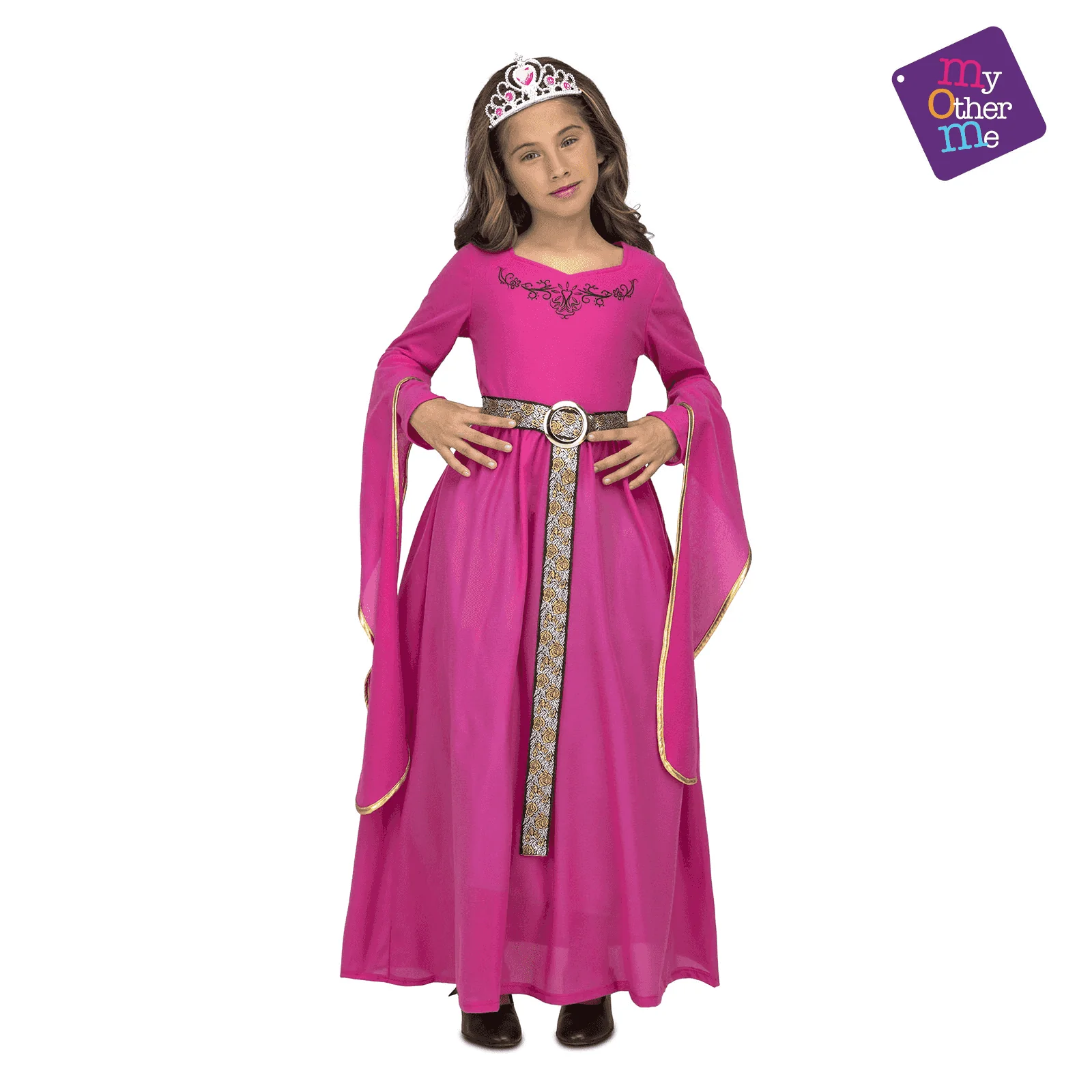 Disfraz de Princesa medieval rosa 5-6 años infantil