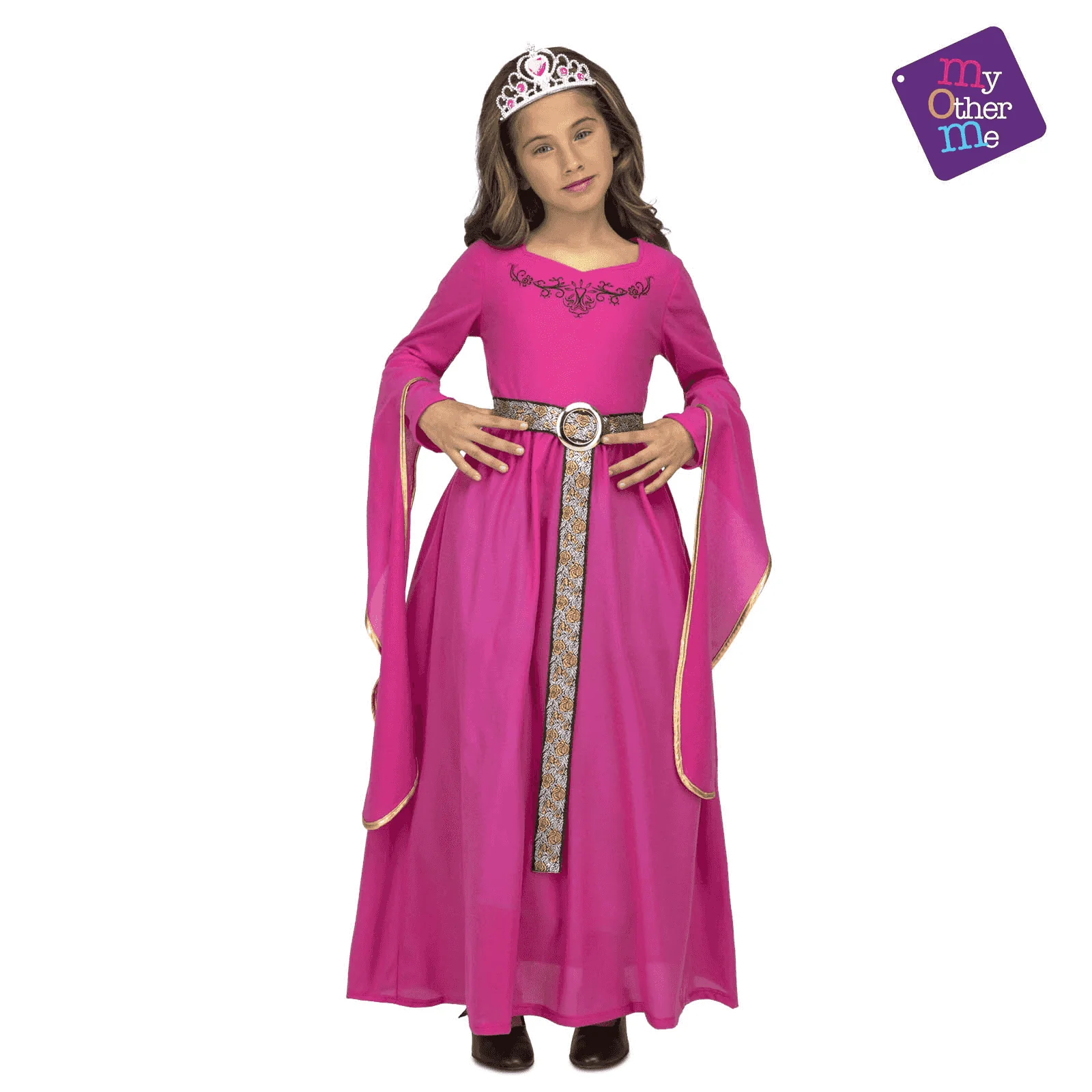 Disfraz de Princesa medieval rosa 7-9 años infantil