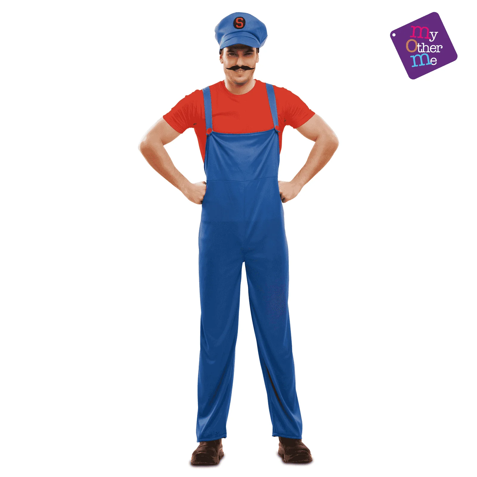 Disfraz de Red super plumber adulto talla ML