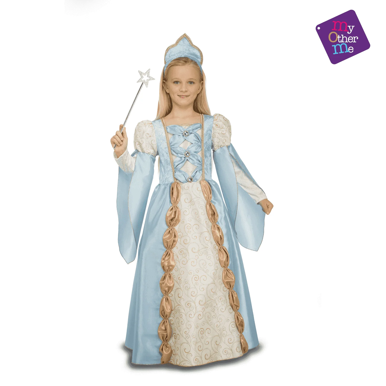 Disfraz de Reina azul 7-9 años infantil