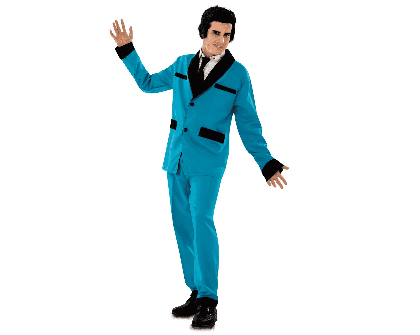 Disfraz de Rockabilly azul hombre adulto talla S