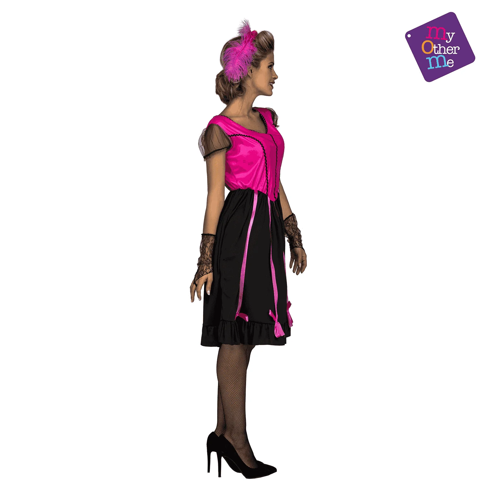 Disfraz de Señorita saloon rosa ml adulto talla ML - Image 2