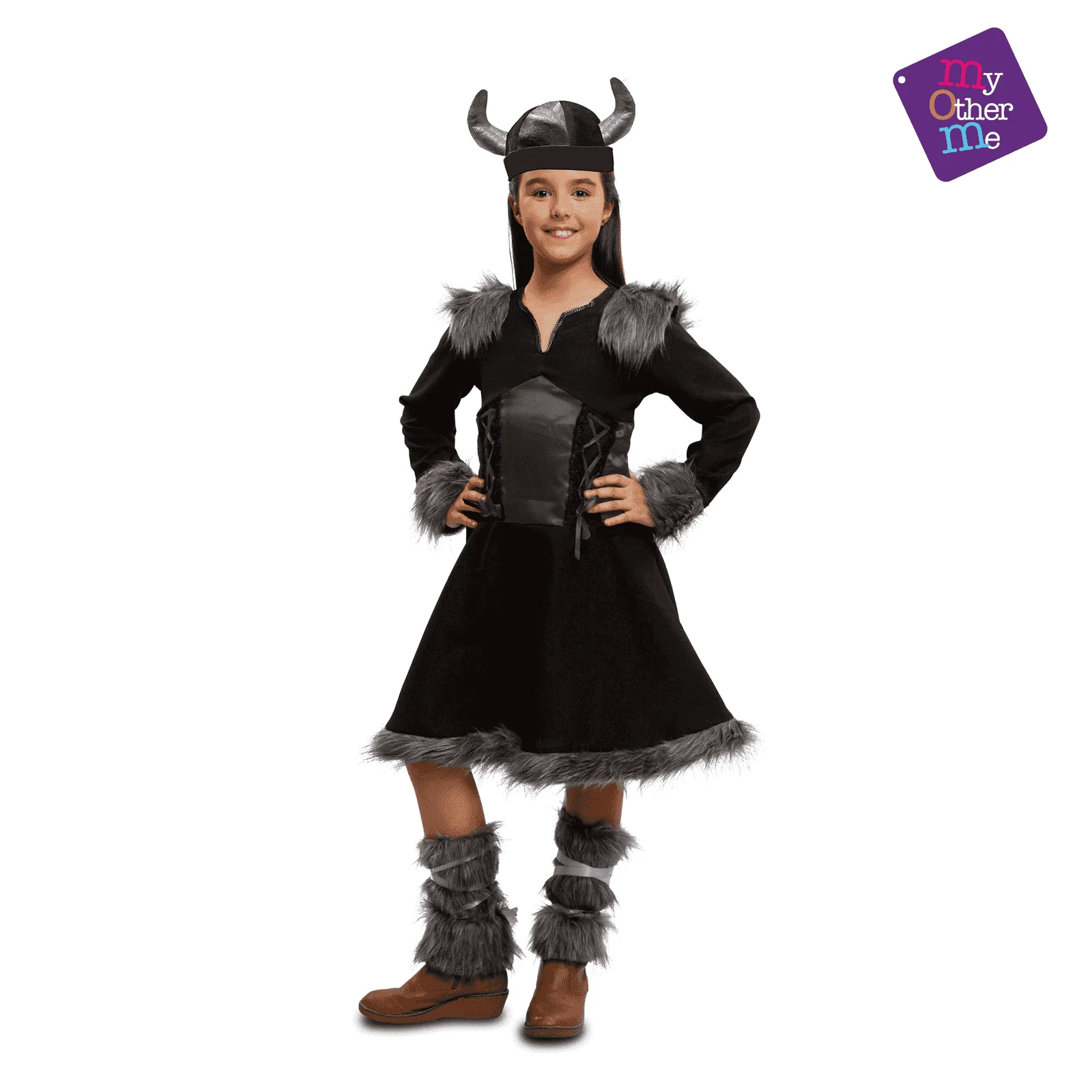 Disfraz de Vikinga salvaje 3-4 años niña infantil