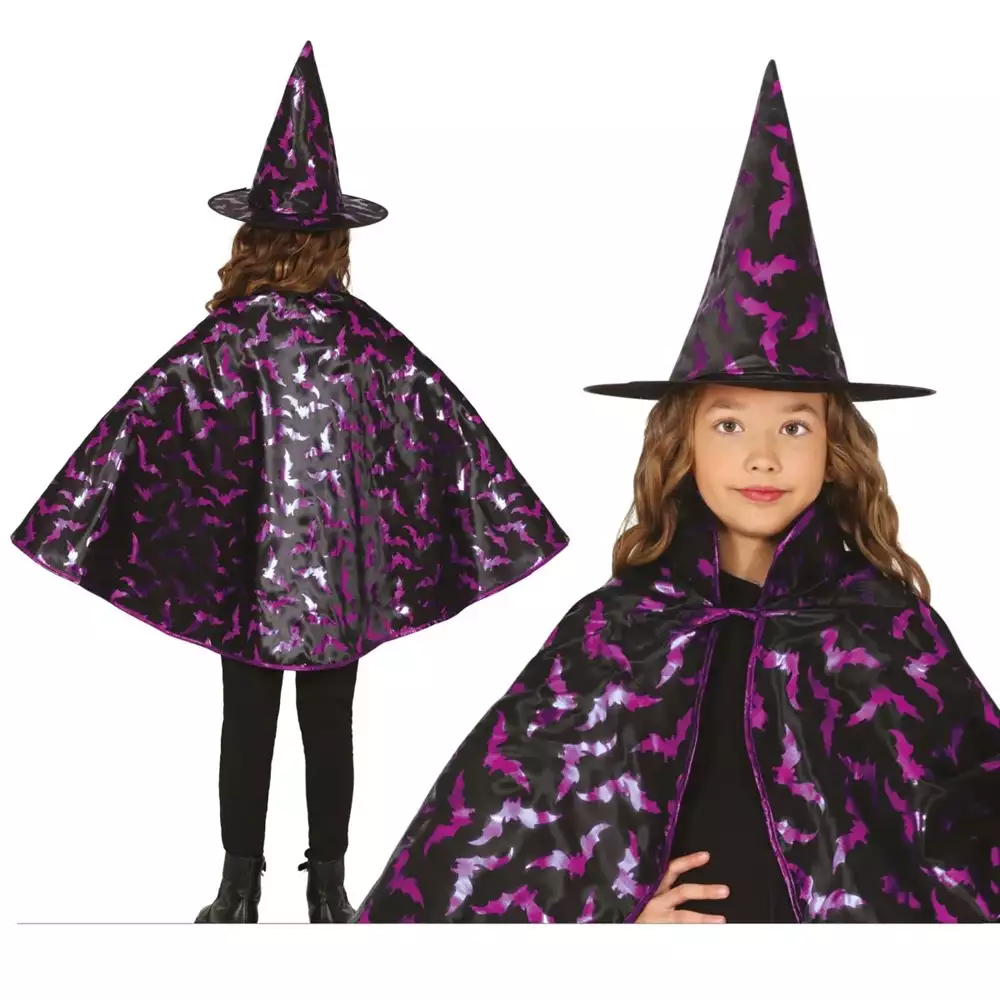 Disfraz Halloween Infantil Bruja Capa Y Sombrero 50 cm - Image 3