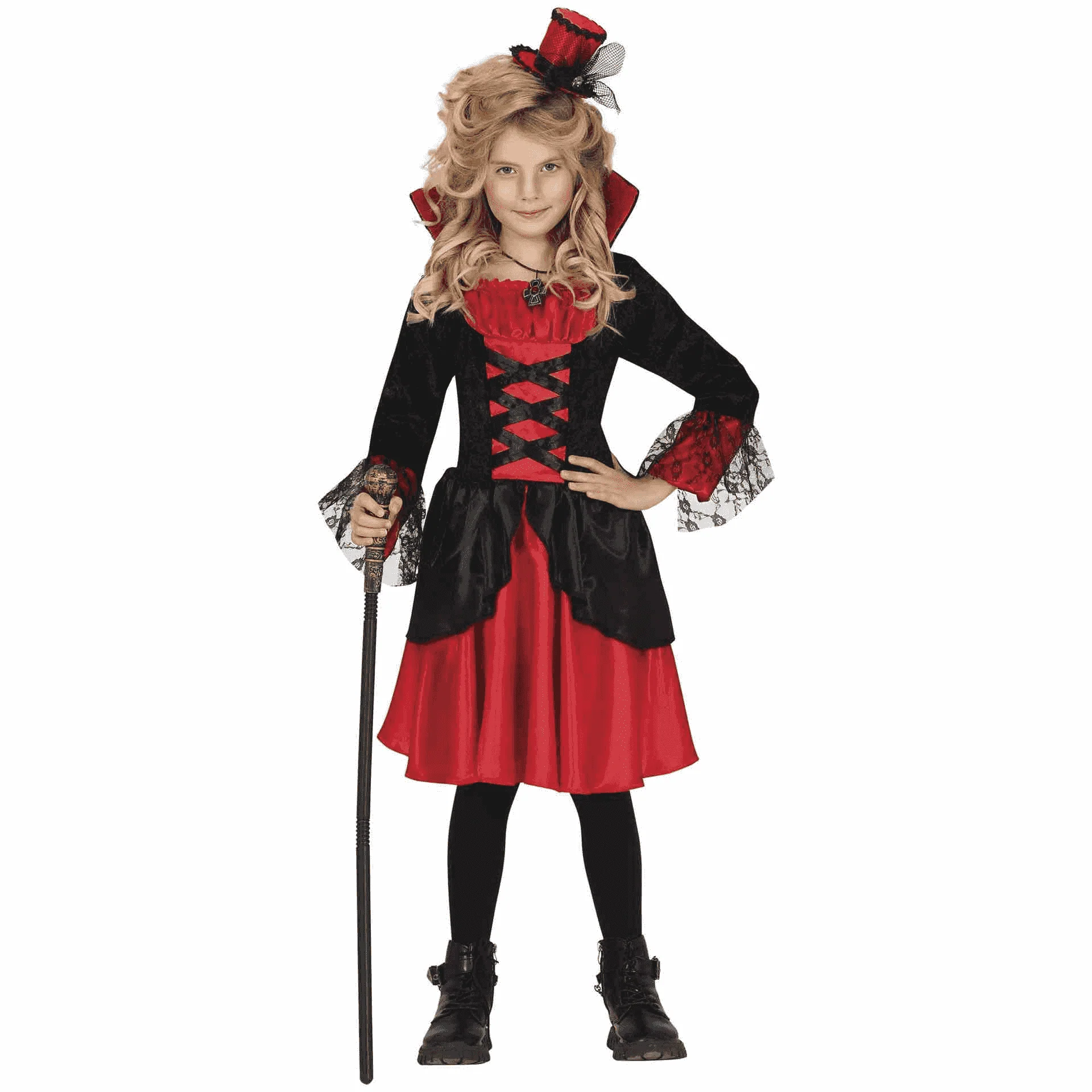 Disfraz Vampiresa Rojo Midi 5-6 Años