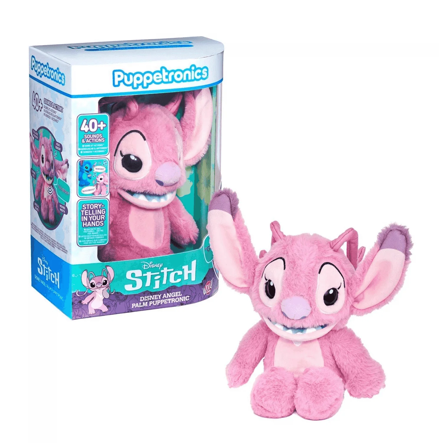 Disney Angel Palm Puppetronic Muñeco Interactivo Lilo & Stitch con Movimiento, Sonido y Luz