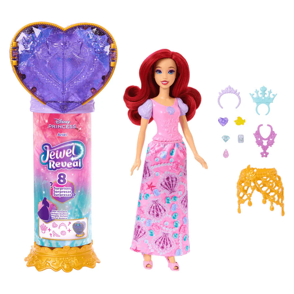 Disney Princesas Jewel Reveal Muñeca Ariel con Accesorios Sorpresa - Image 5