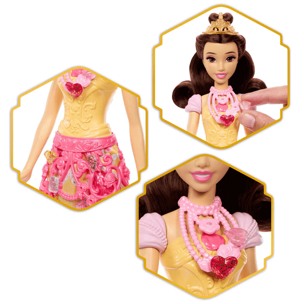 Disney Princesas Jewel Reveal Muñeca Bella con Accesorios Sorpresa - Image 5