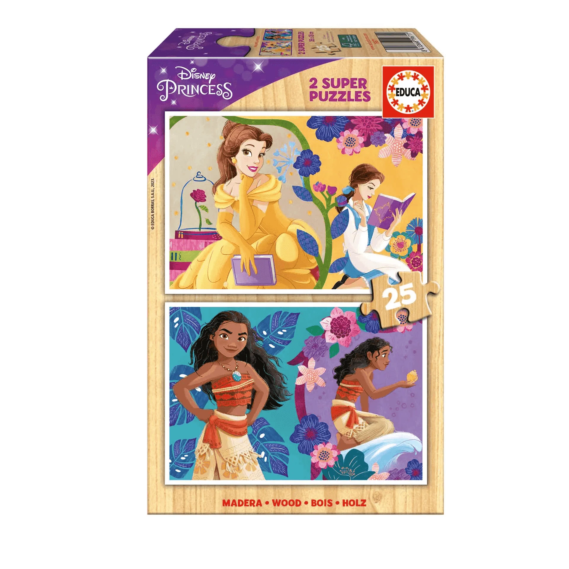 Educa Puzzle 2X25 Disney Princess Bella + Vaiana