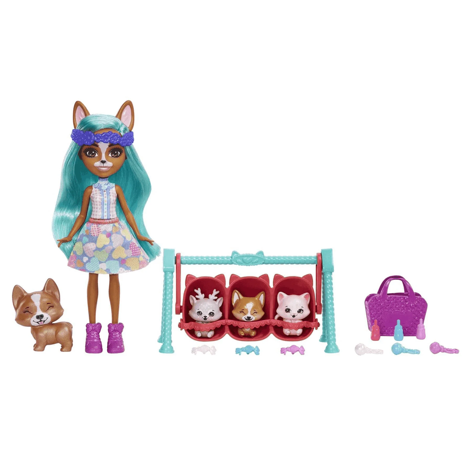Enchantimals Baby BFFs Crizia Corgi Muñeca con mascotas 4 años - Image 2