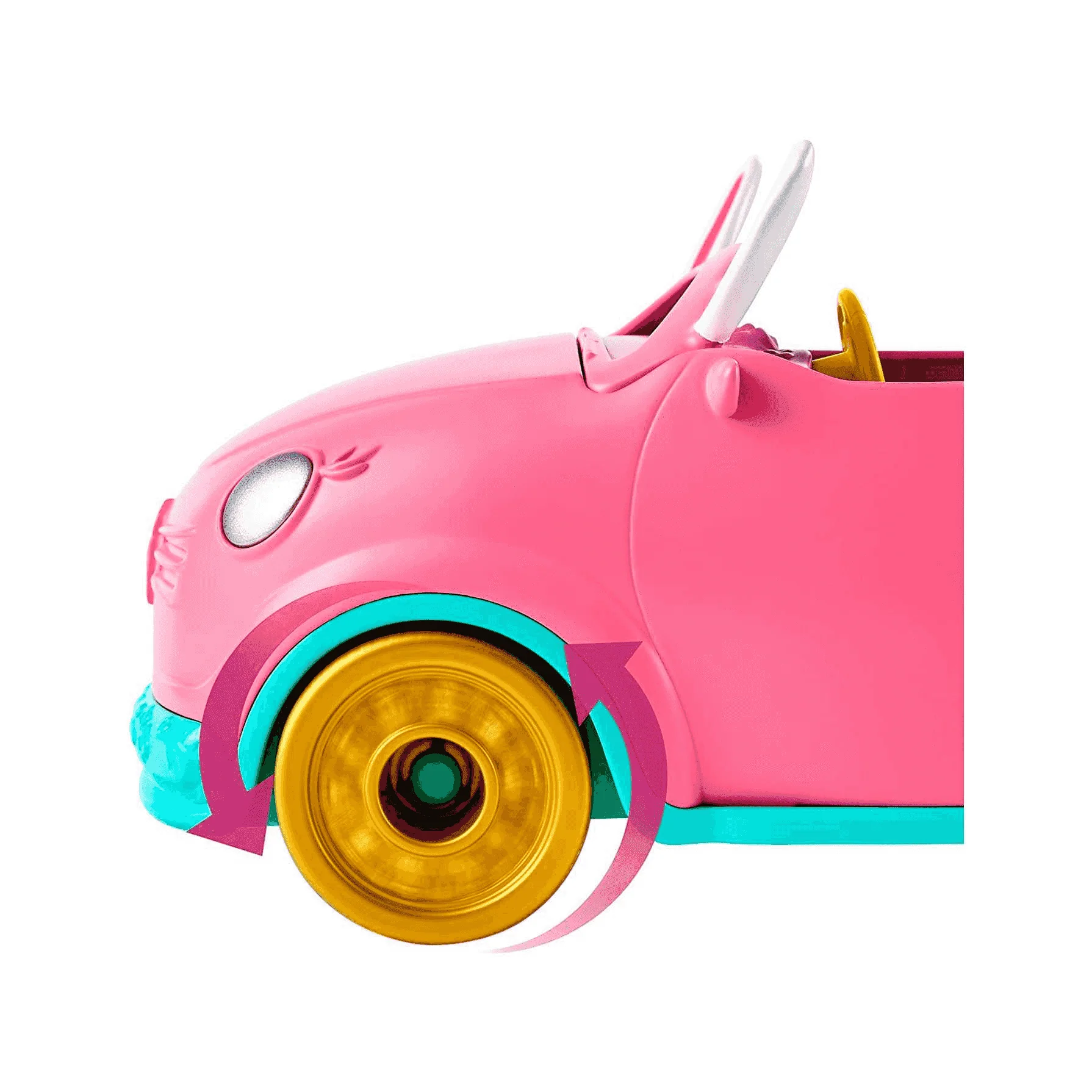 Enchantimals Bunnymóvil Muñeca Bree Bunny con coche rosa descapotable - Image 3