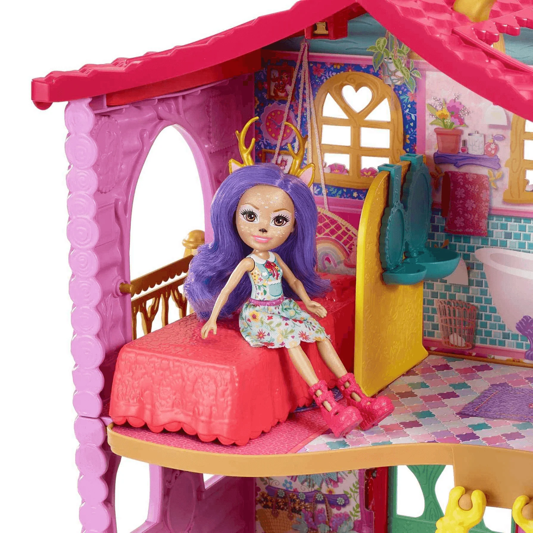 Enchantimals Casa Ciervo con Muñeca Danessa casa de juguete 4 años - Image 3