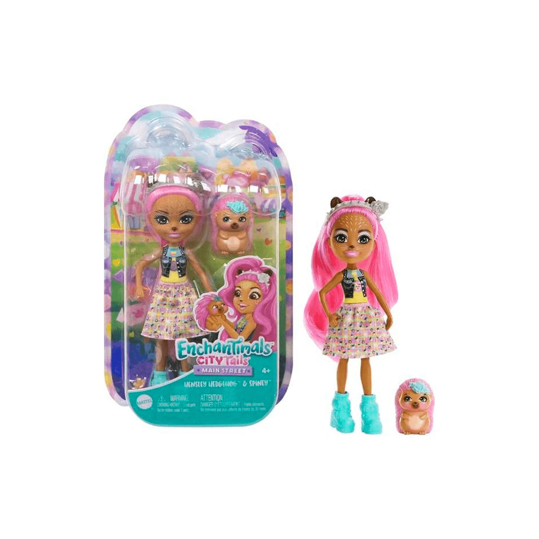 Enchantimals City Tails Hensley Hedgehog Muñeca con mascota 4 años