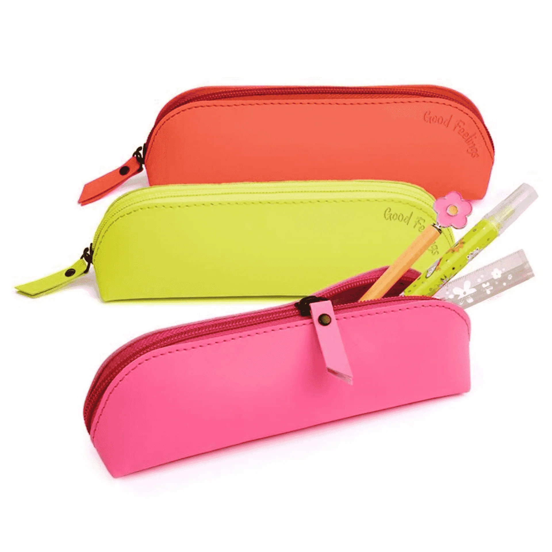 Estuche Neón con Cremallera Metálica de silicona (3 surtidos)