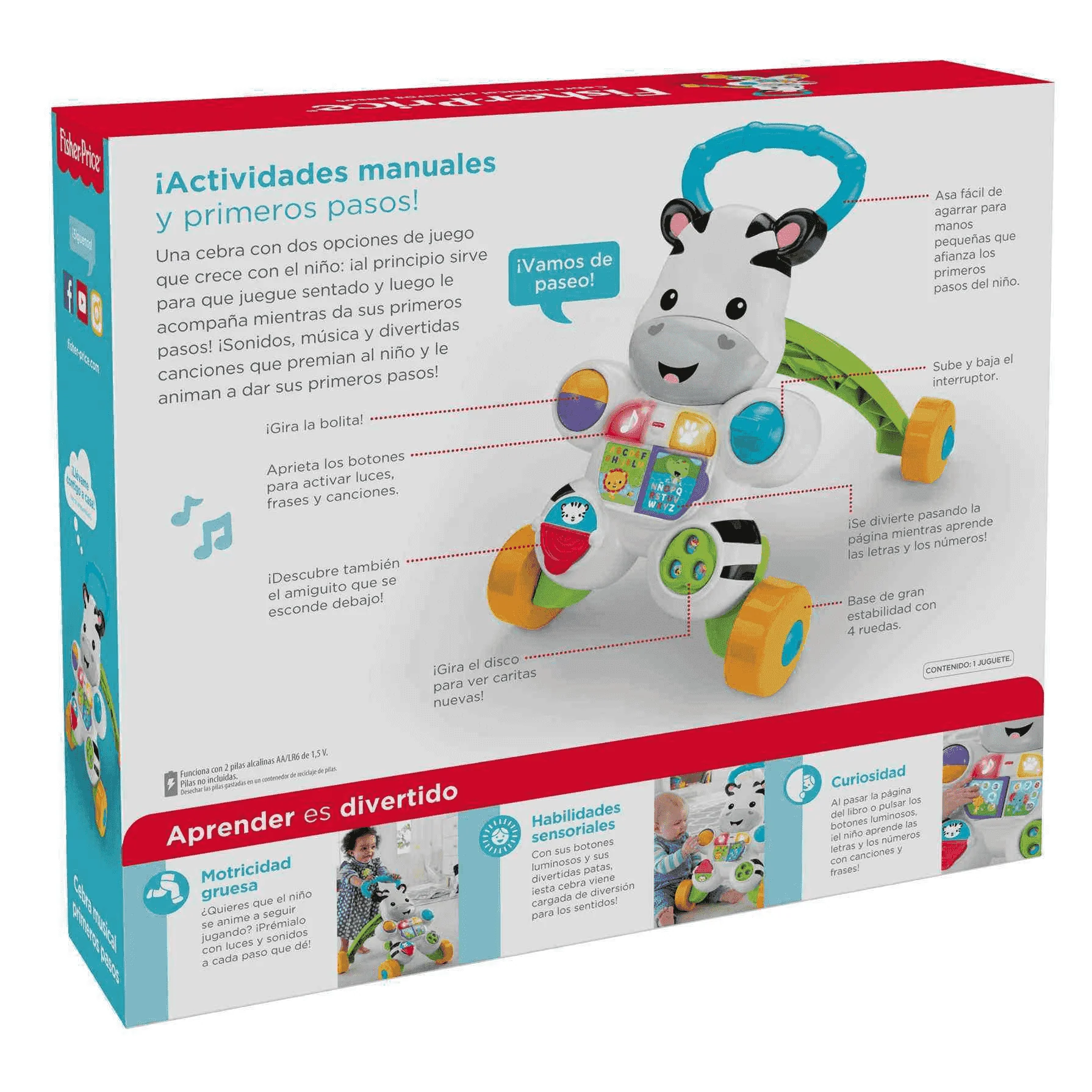 Fisher Price Correpasillos Cebra Parlanchina Primeros Pasos| Juguete Infantil - Image 3