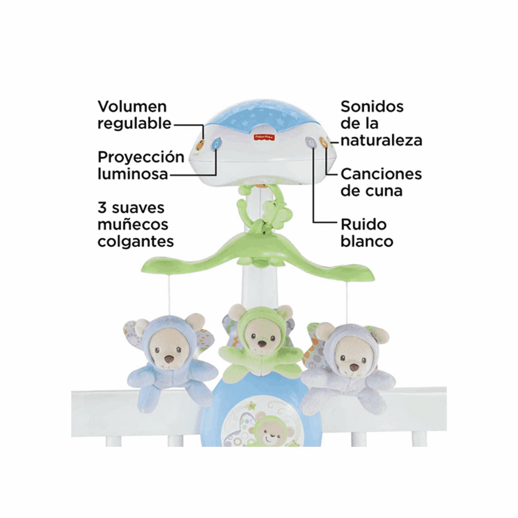 Fisher Price Móvil Ositos Voladores con proyector para bebé recién nacido - Image 3