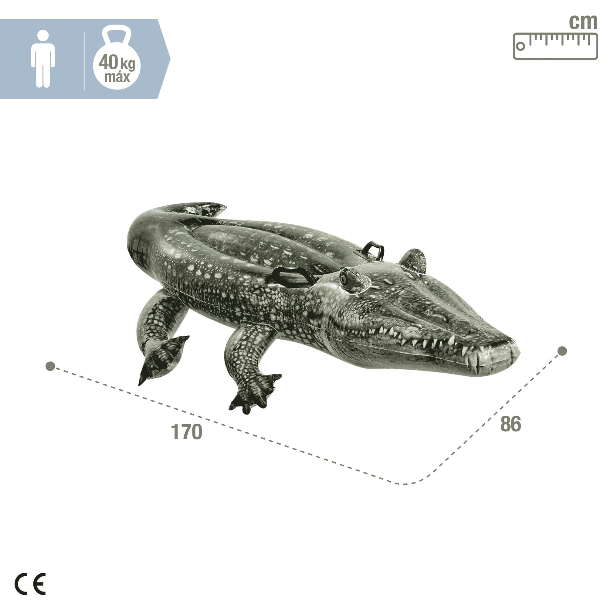 Flotador Ride-On Cocodrilo Hinchable Intex 170x86 cm - Image 3