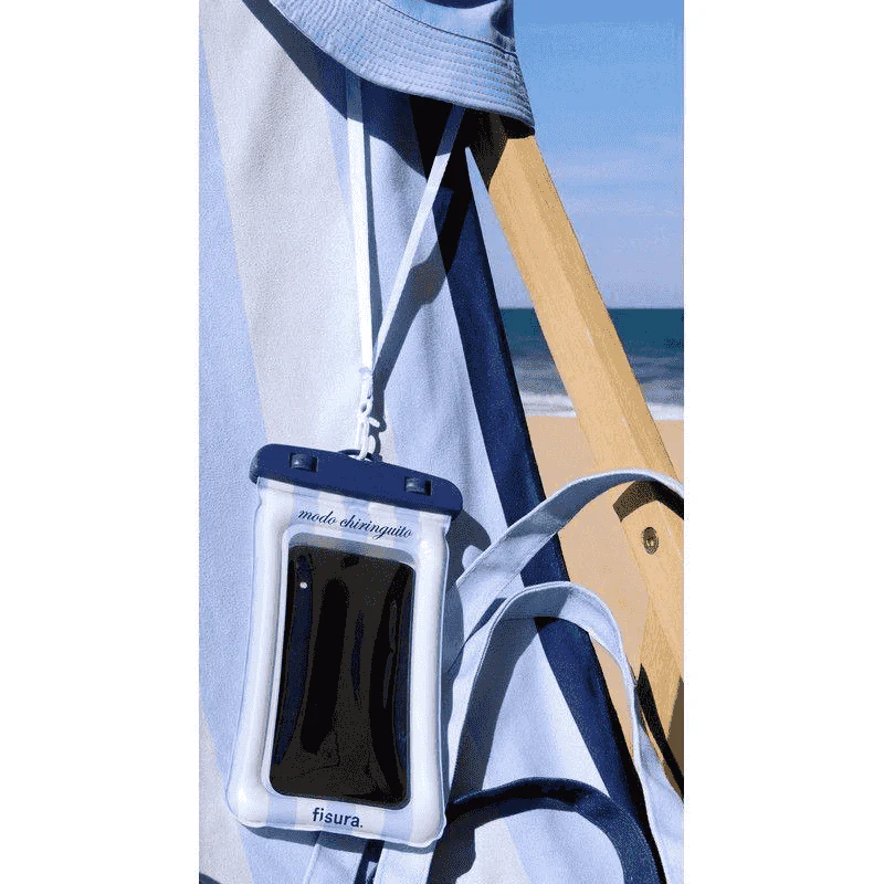 Funda impermeable móvil “modo chiringuito” Fisura – bolsa estanca con cordón para playa - Image 2