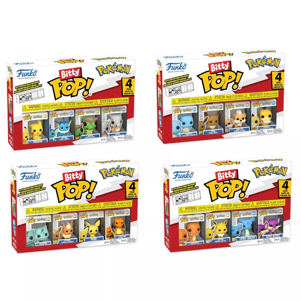 Funko Bitty Pop! Pokémon — Pack 4 figuras mini surtidos